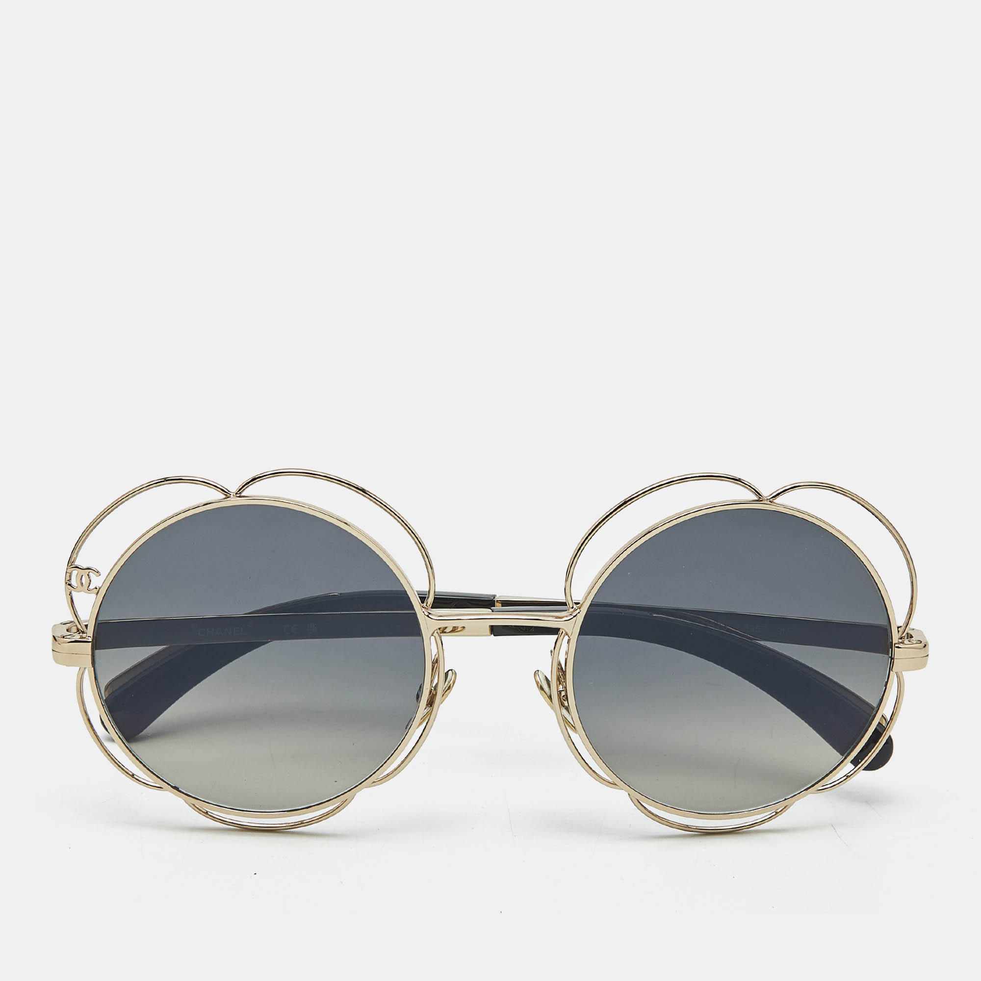 

Chanel Black Gradient 71573 Camellia Round Sunglasses
