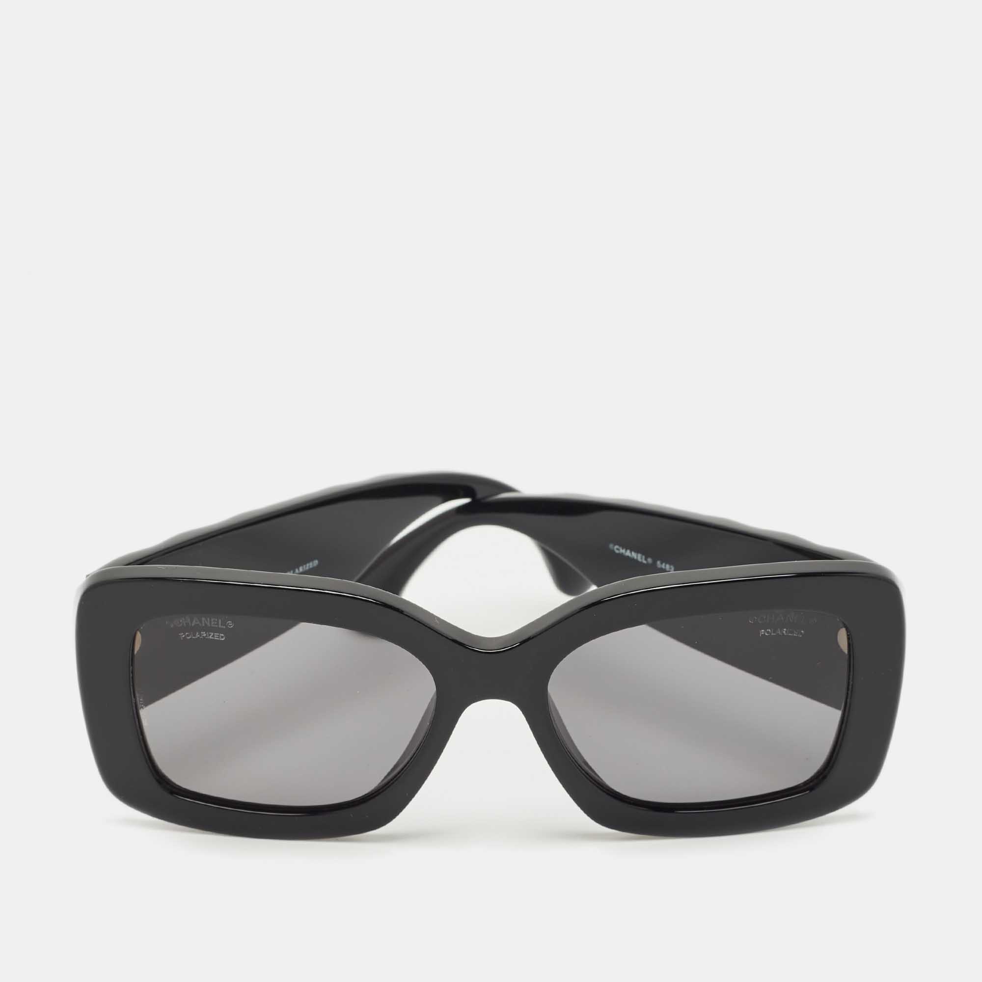 

Chanel Black 5483 CC Quilted Polarized Rectangle Sunglasses