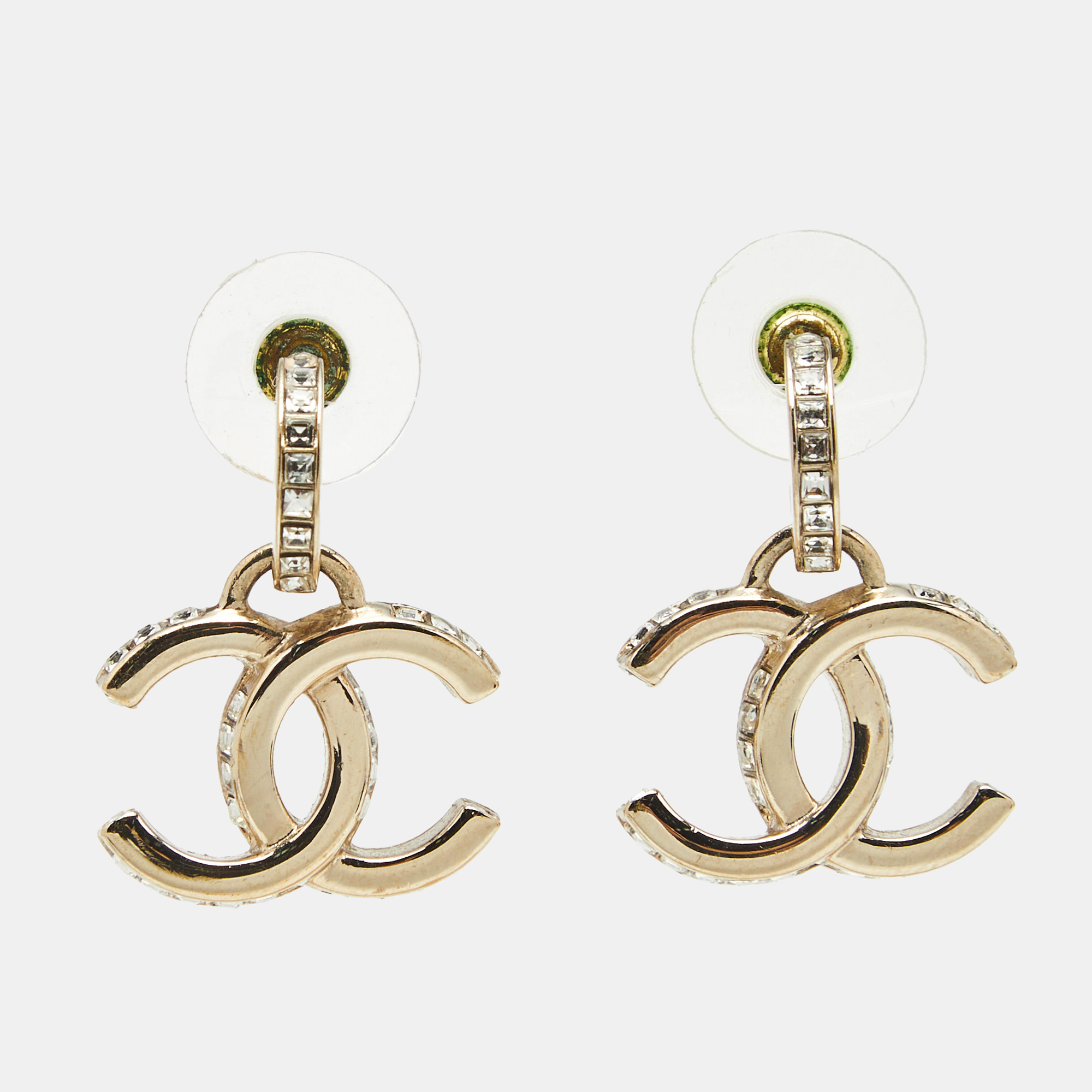 

Chanel CC Crytals Gold Tone Earrings