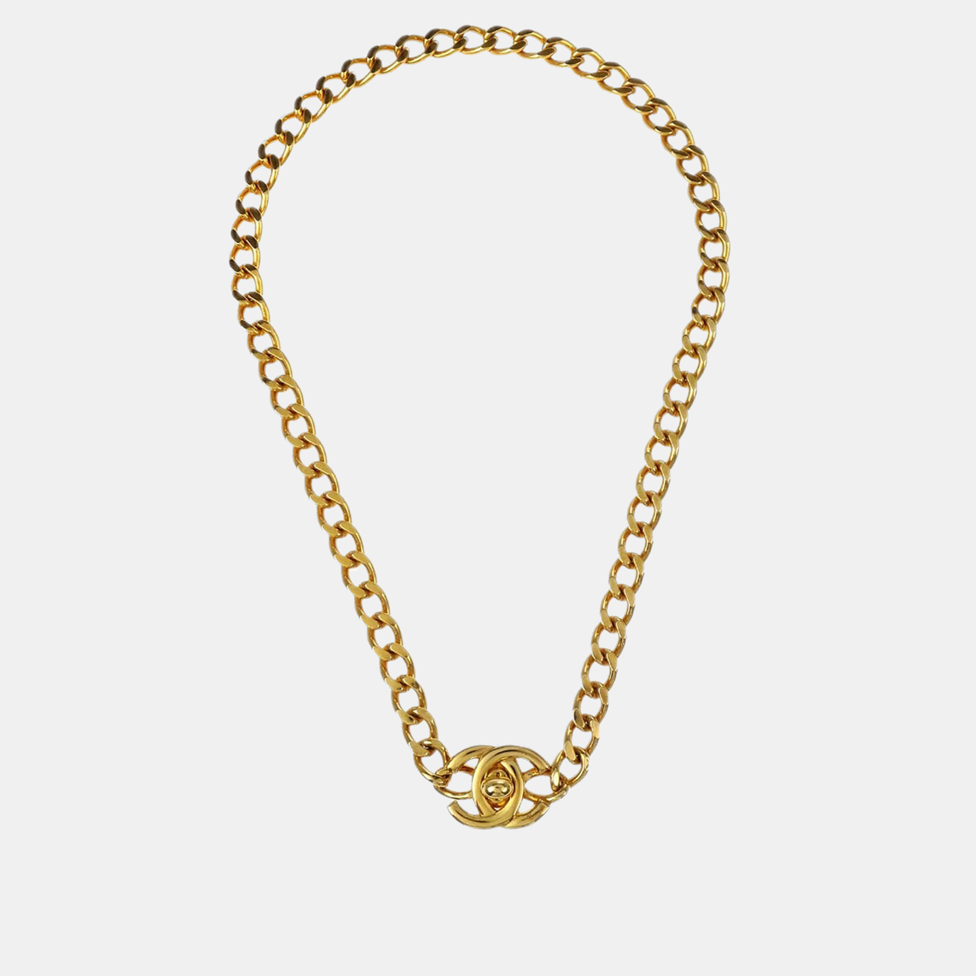 

Chanel Turnlock Gold Chain Necklace
