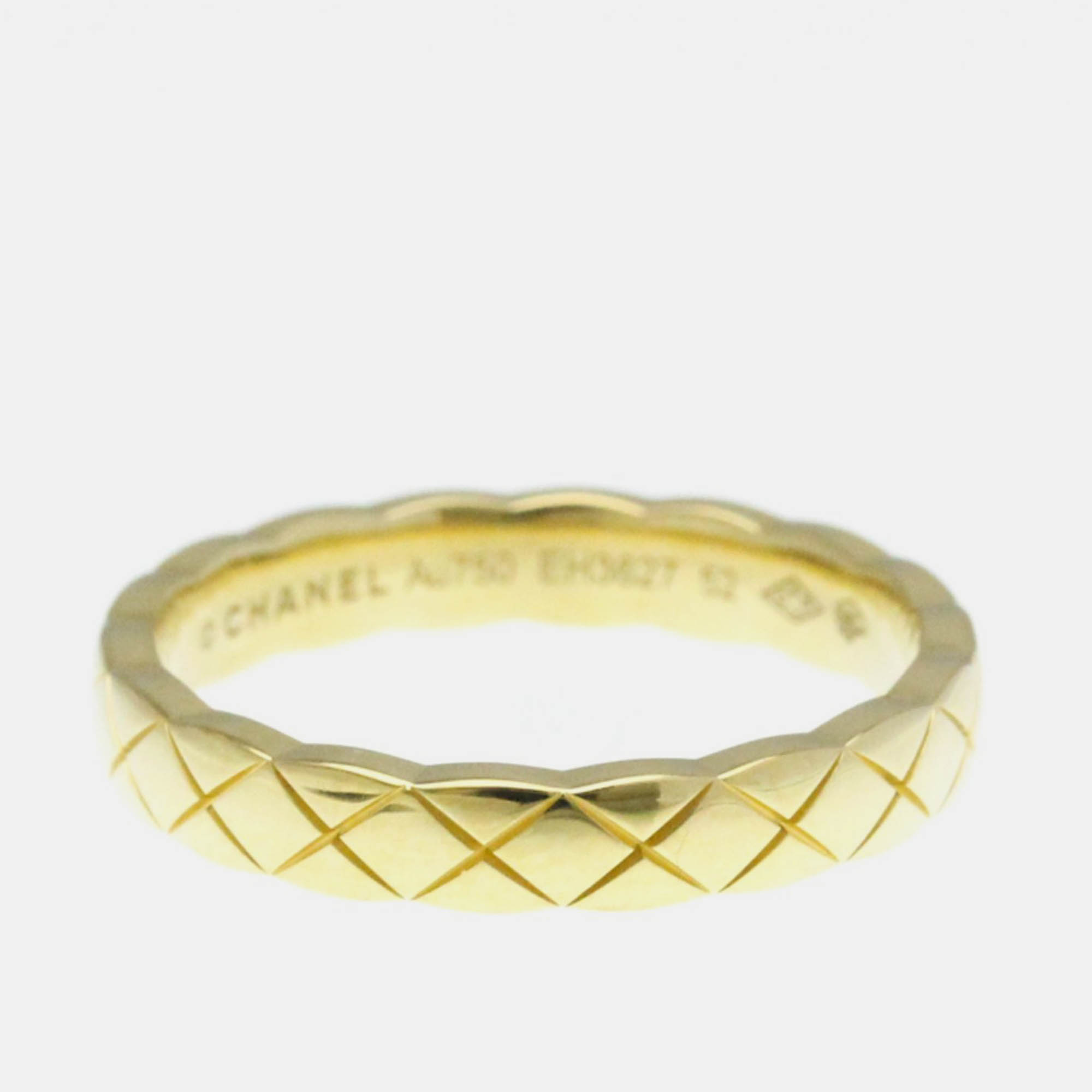 

Chanel Coco Crush Ring Mini Model 18K Yellow Gold Band Ring 52