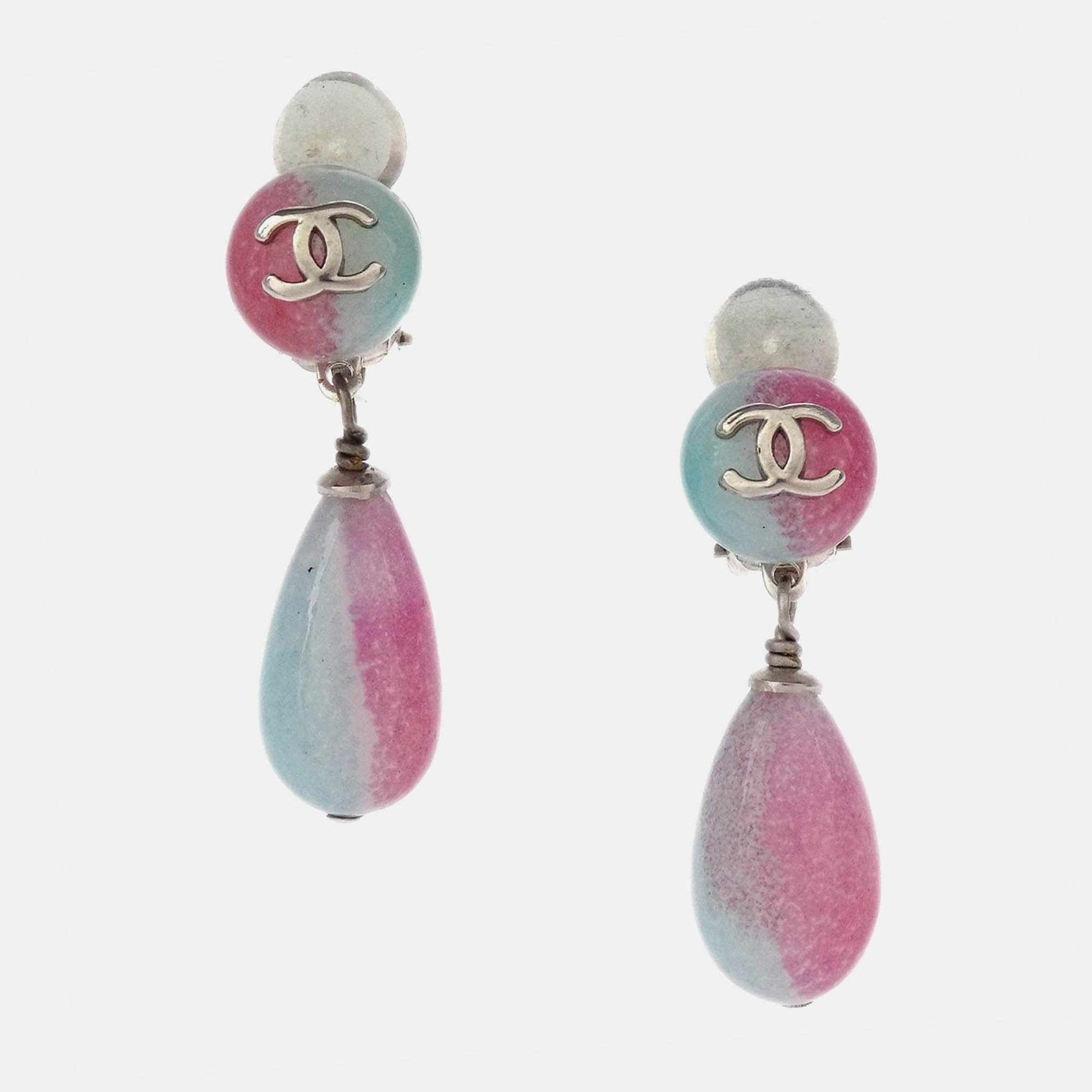 

Chanel Dangle Earrings Clip-On Light Blue