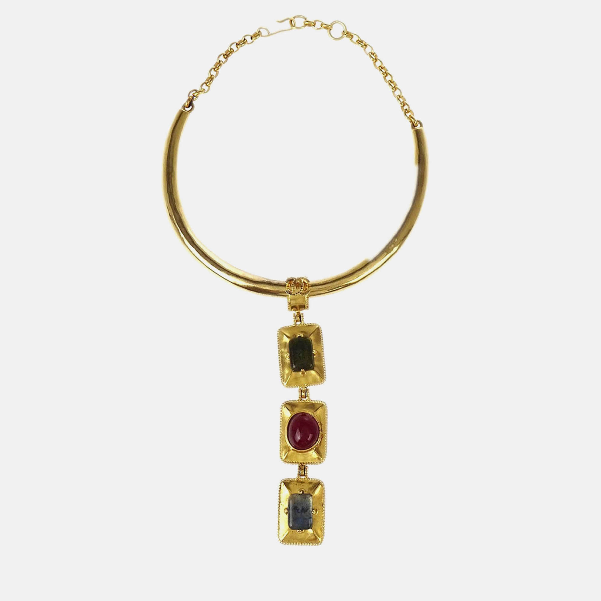 

Chanel Pendant Necklace Choker Gold Gripoix
