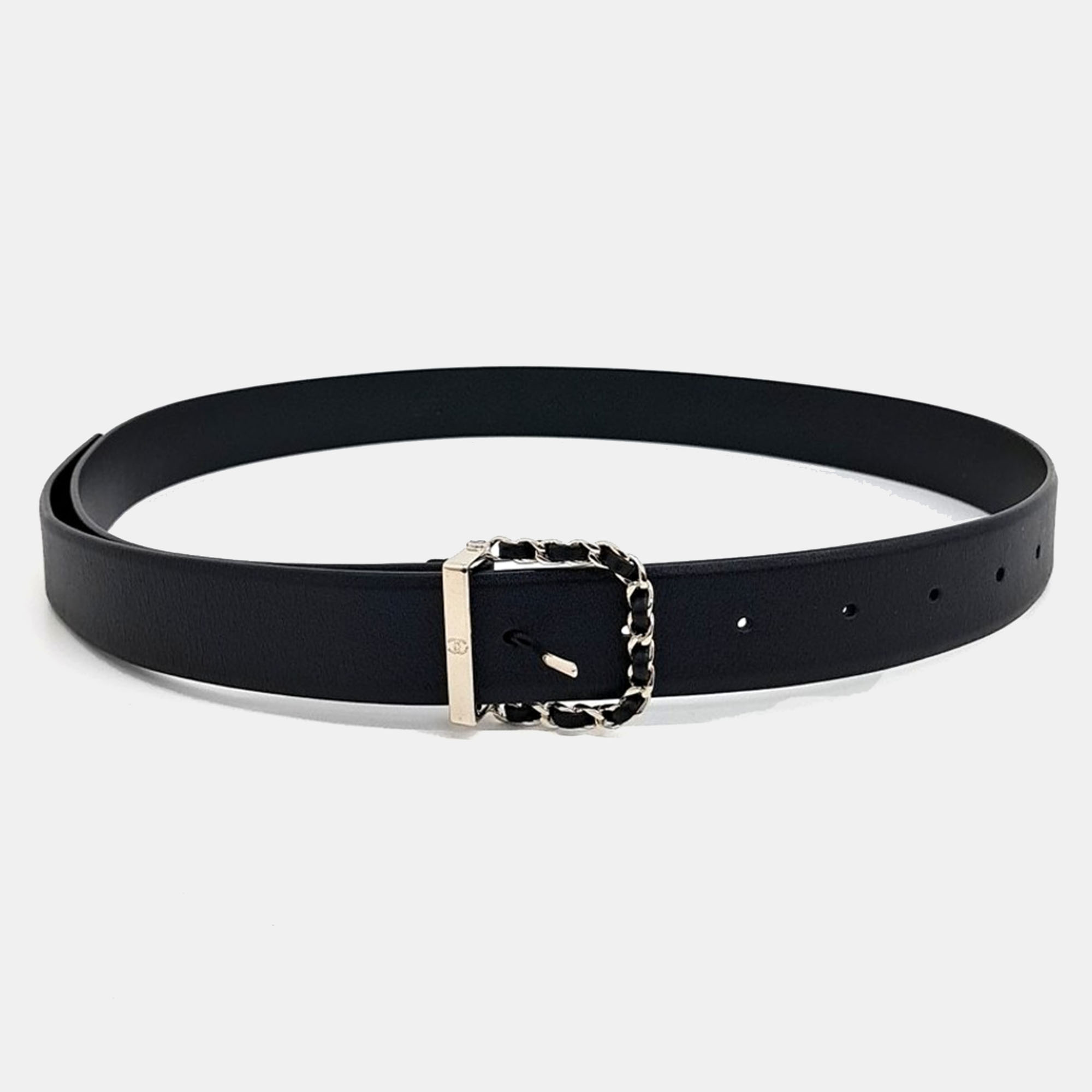 Pre-owned Chanel Black Leather Belt
