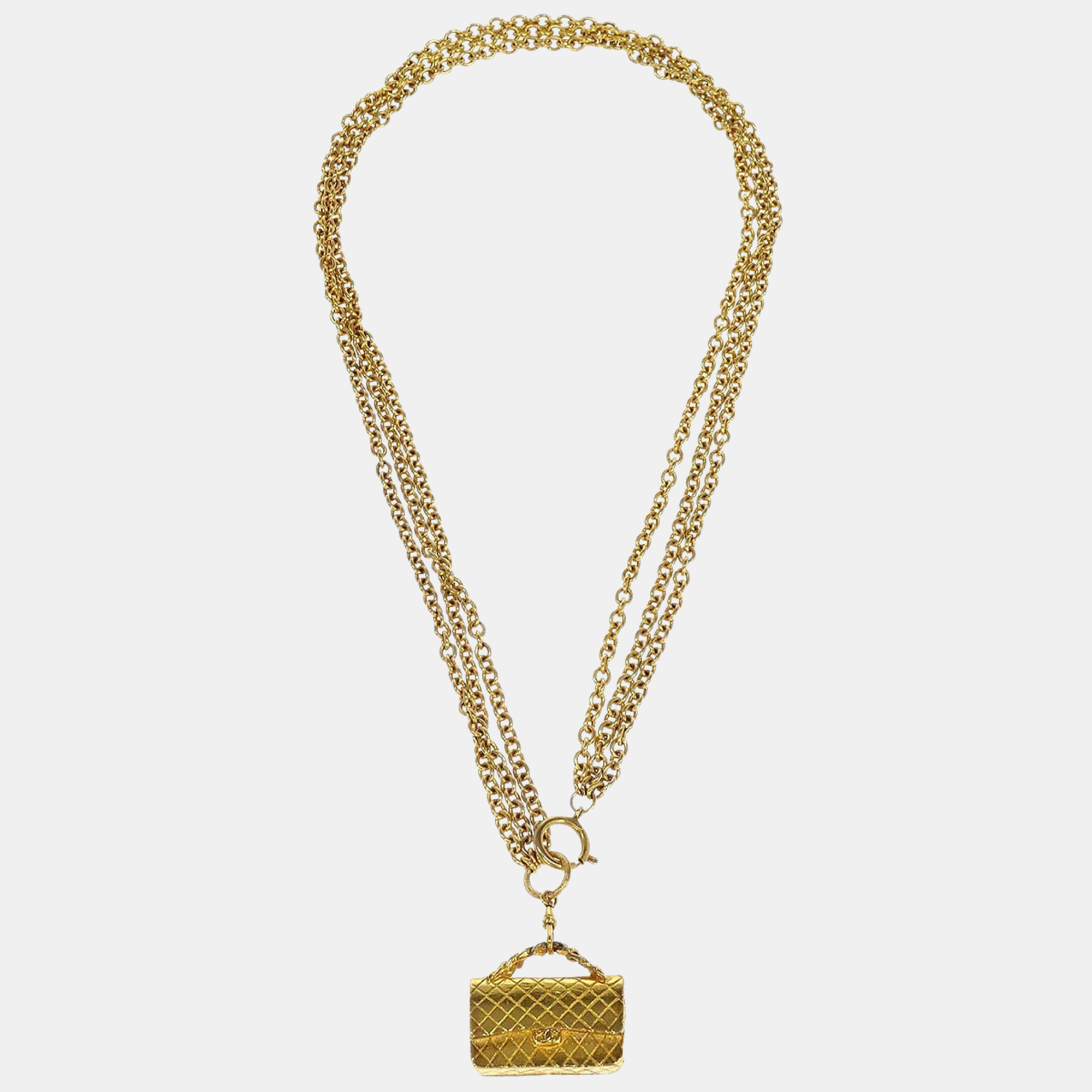 

Chanel Gold Handbag Chain Pendant Necklace