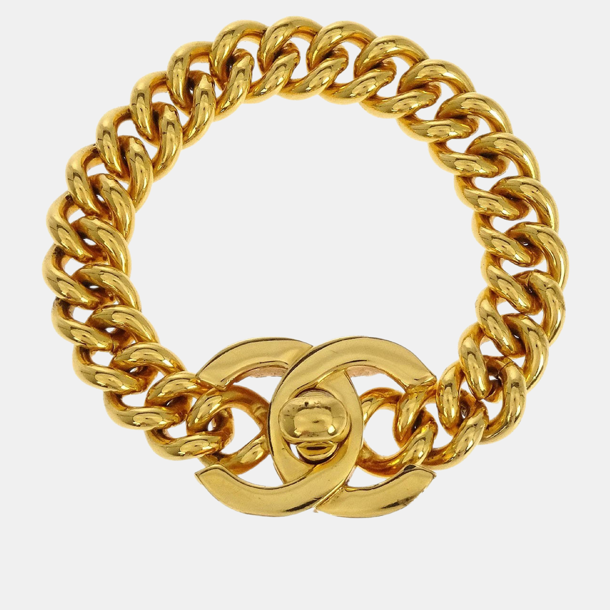 Pre-owned Chanel Turnlock Bracelet Gold