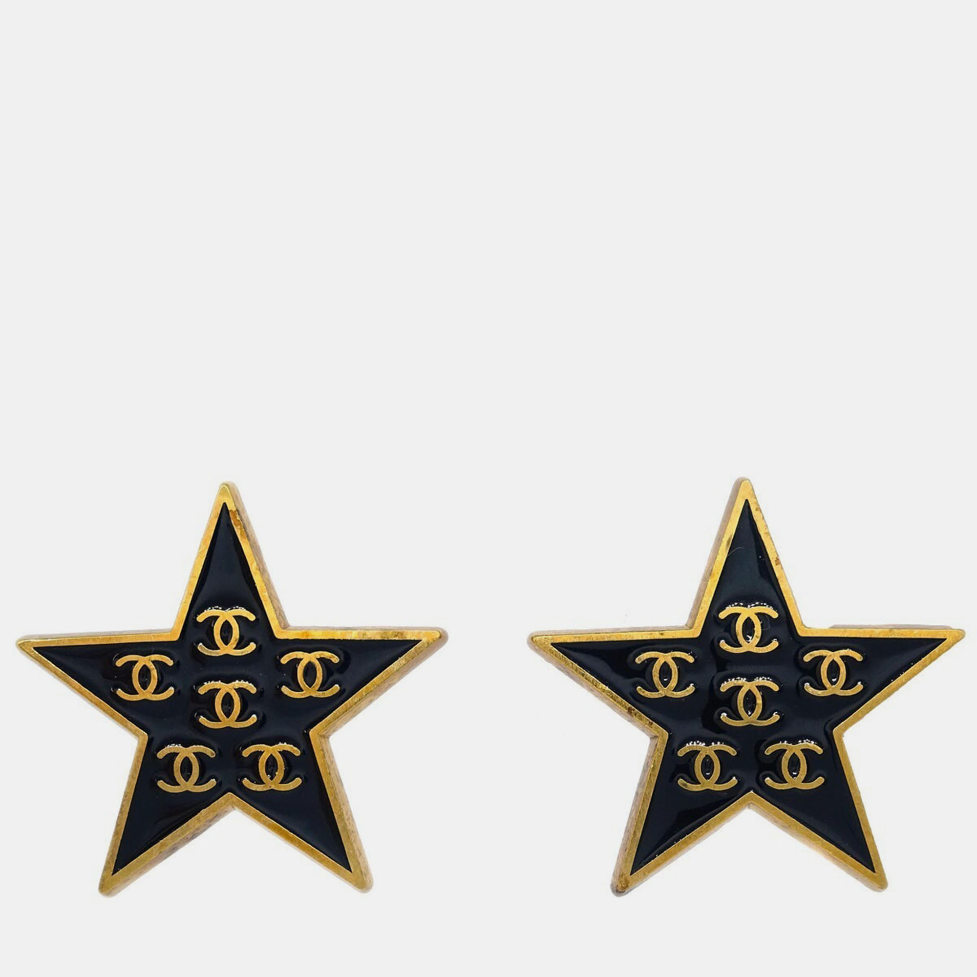 

Chanel Star Earrings Clip-On Black 01P