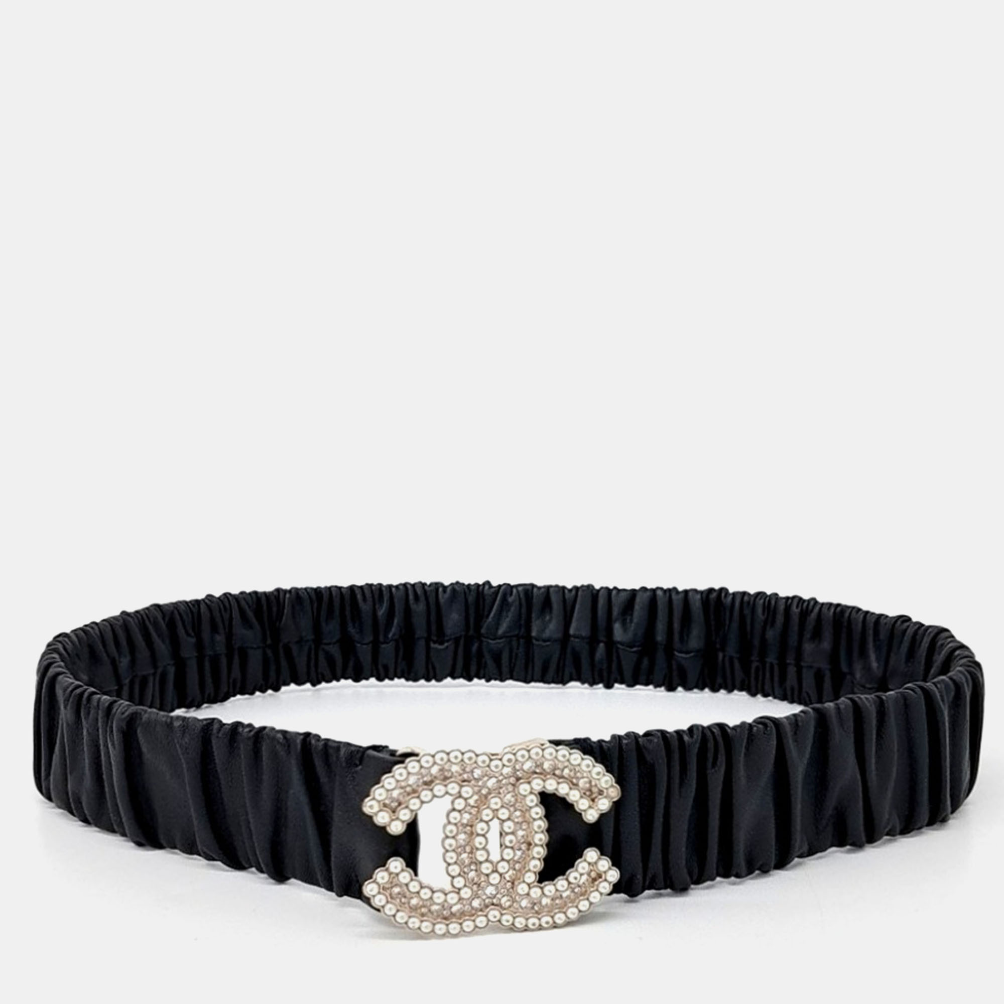 

Chanel Pearl logo banding belt, Black