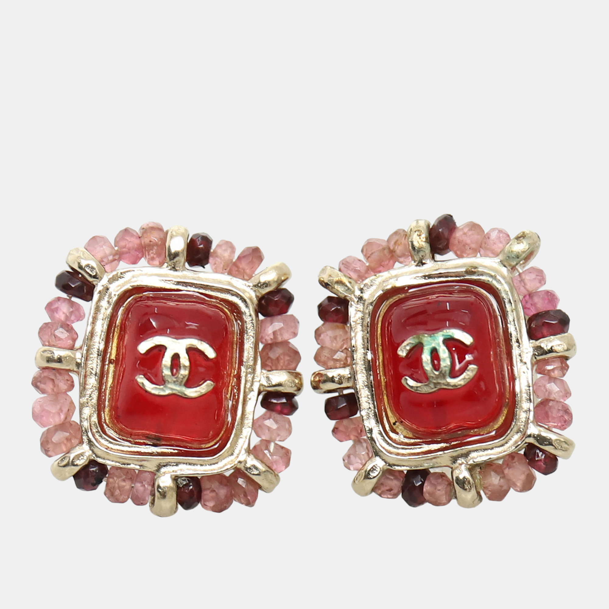 

Chanel Clip On Earrings, Pink