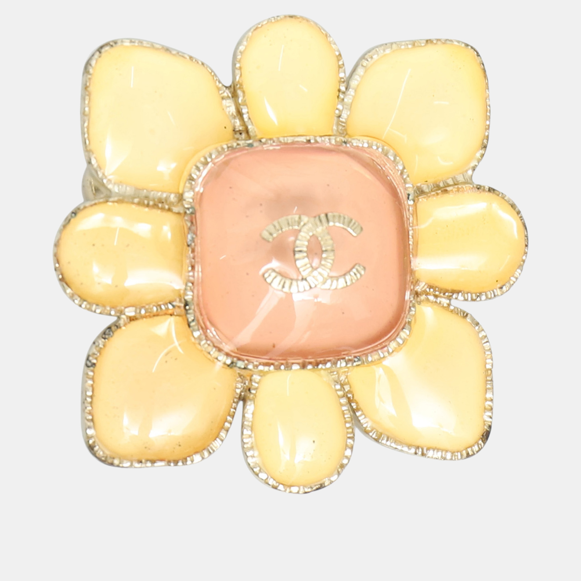 

Chanel Gripoix CC Brooch, Yellow