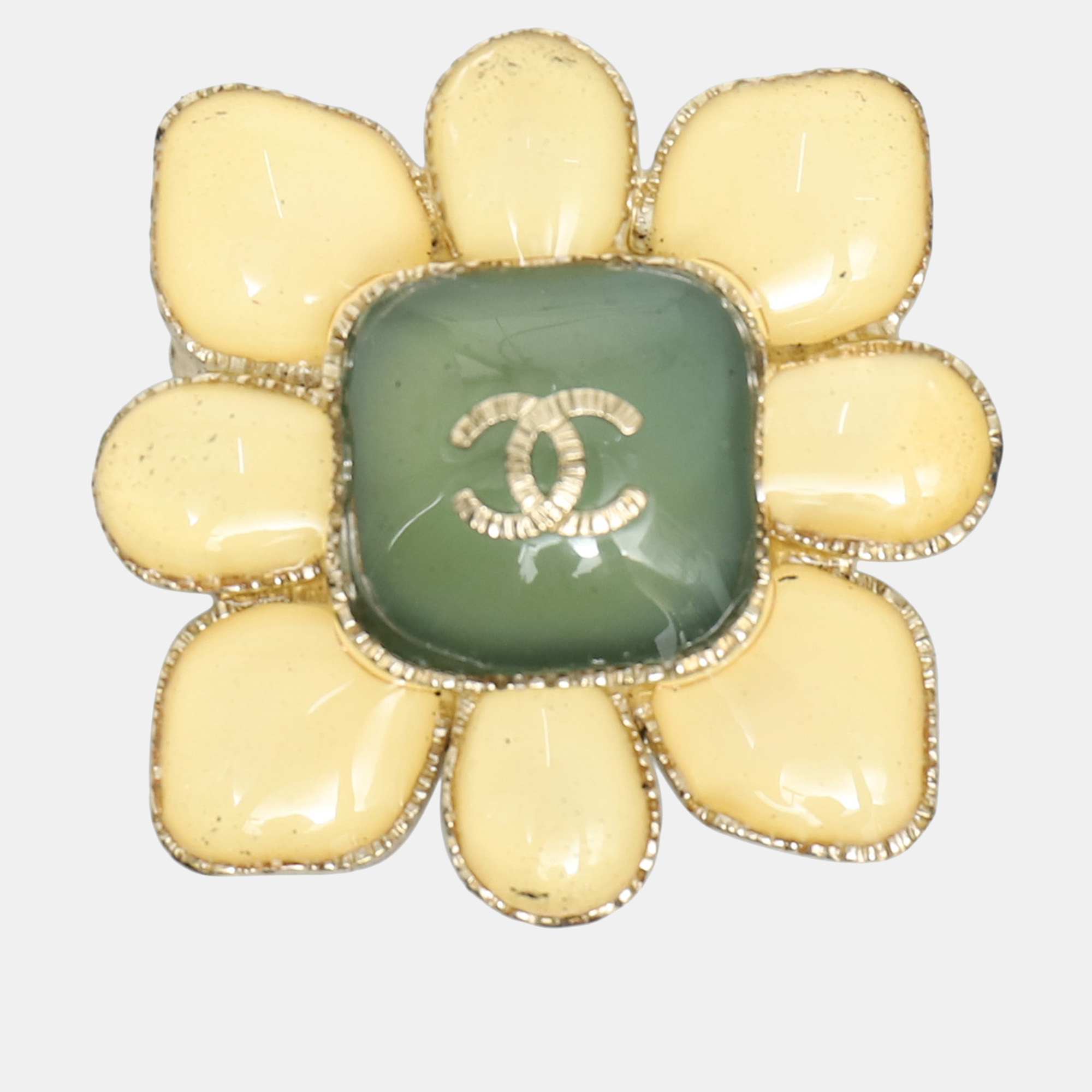 

Chanel Gripoix CC Brooch, Green