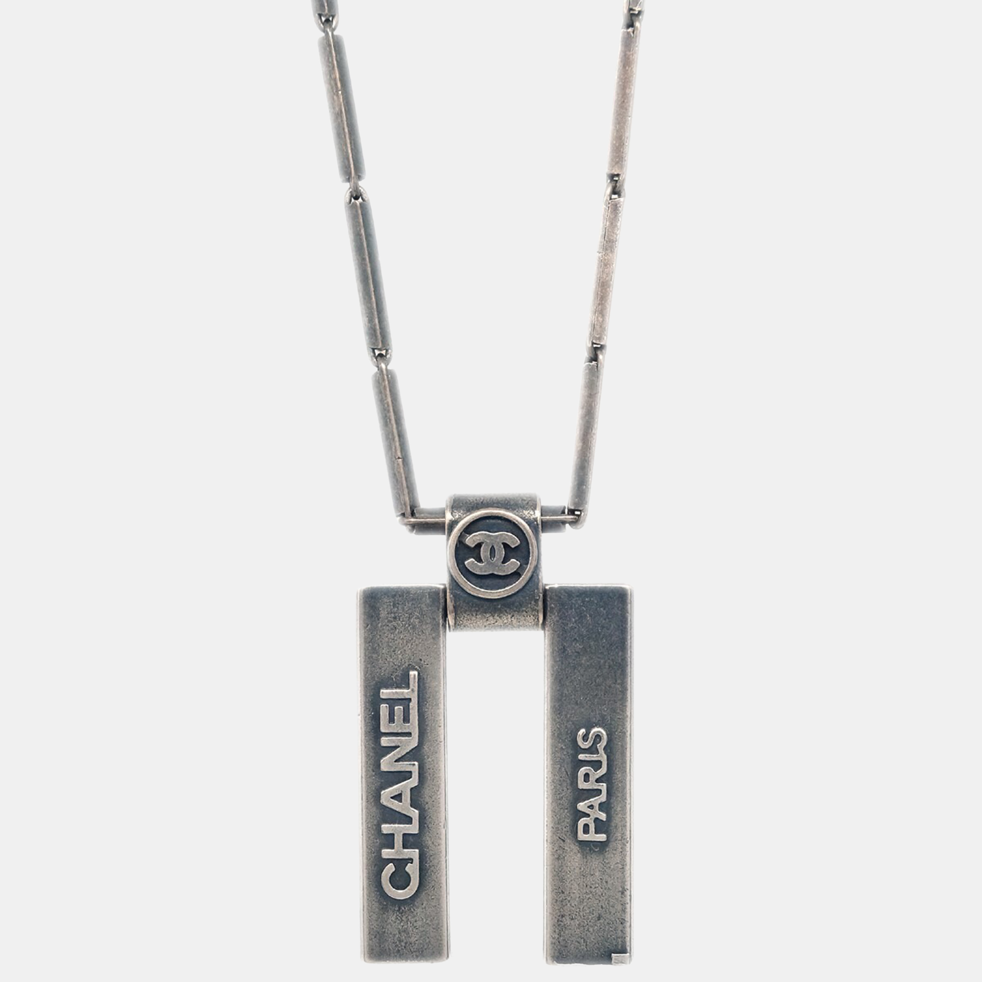 

Chanel Plate Chain Necklace Silver