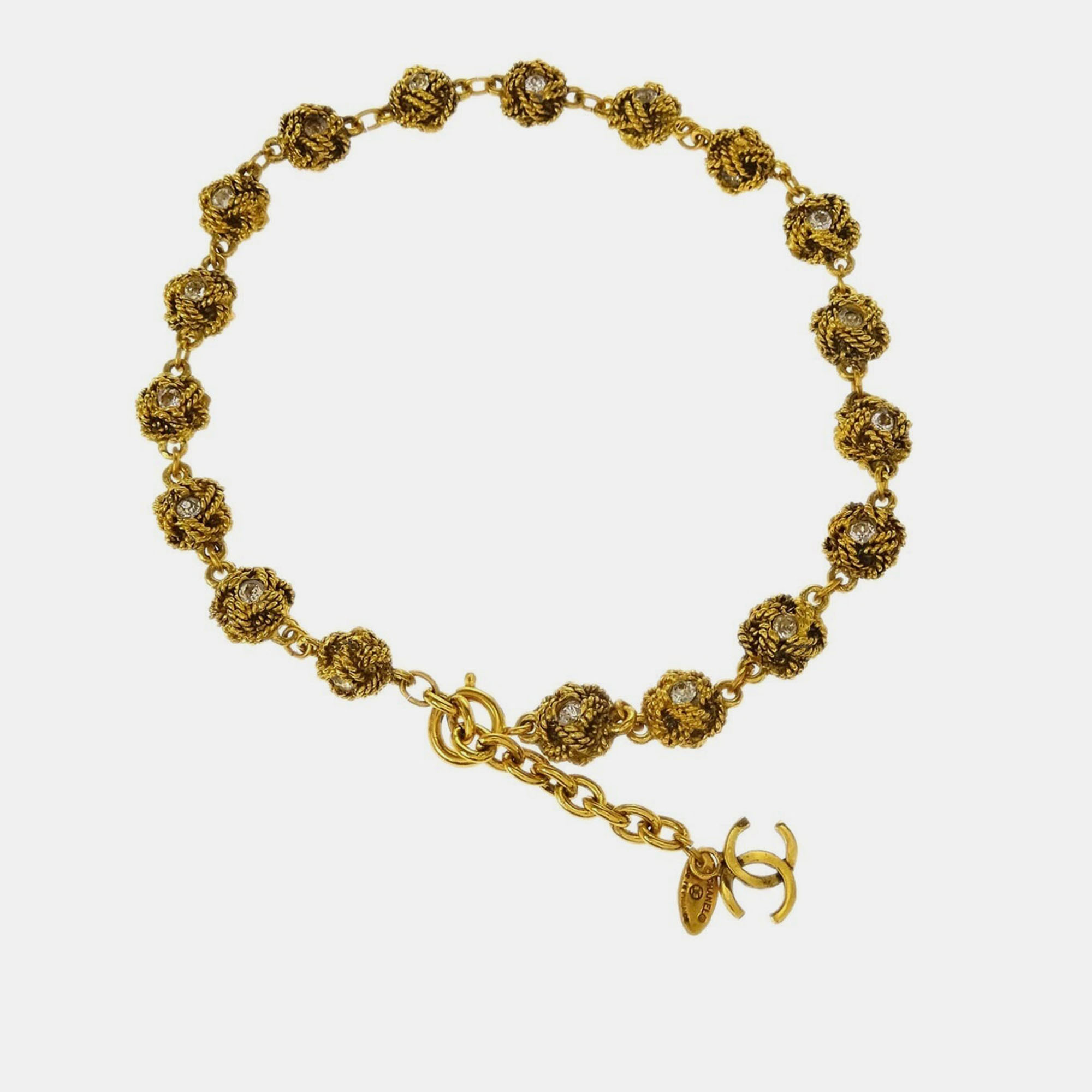 

Chanel Chain Necklace Gold Rhinestone