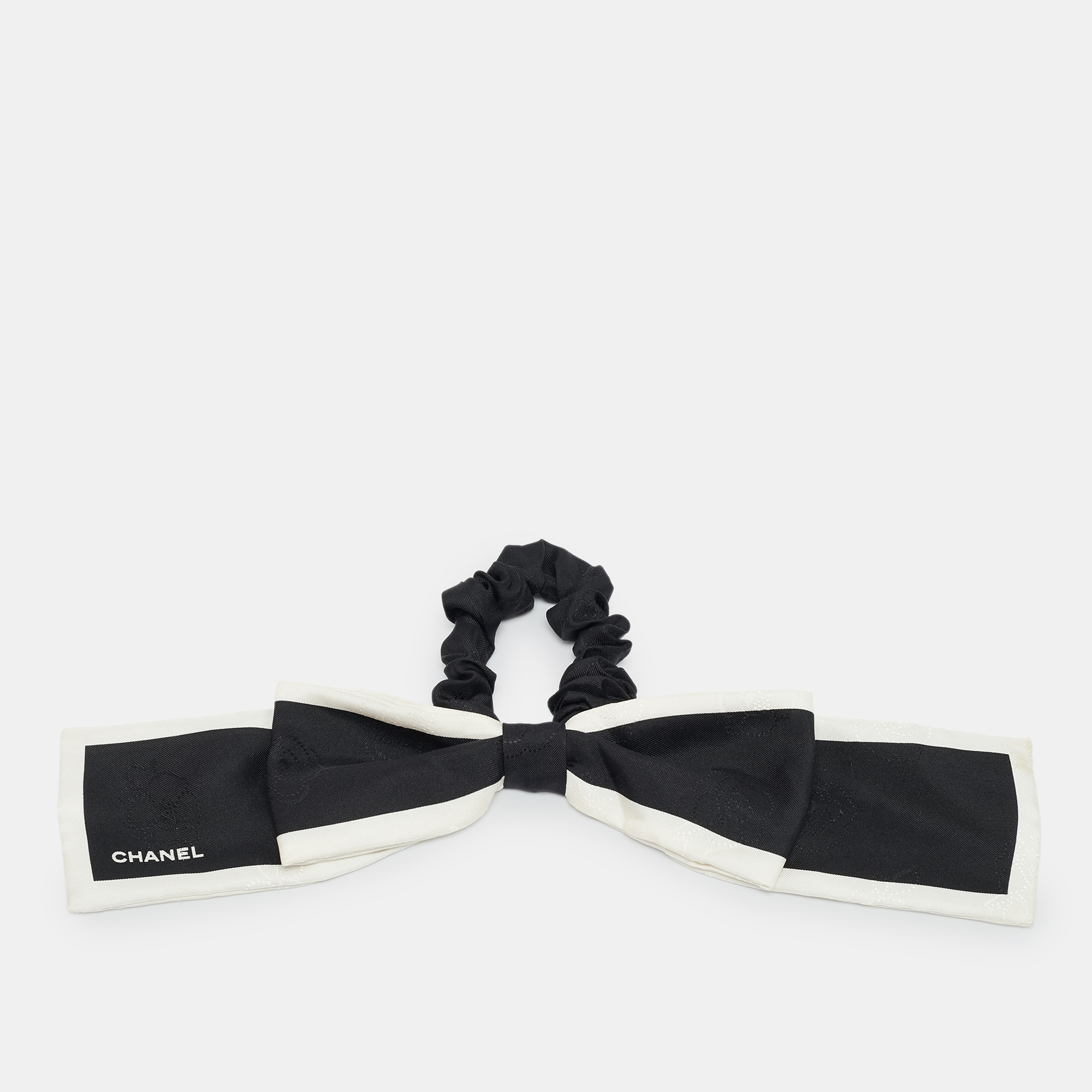 

Chanel Black Silk Bow Scrunchie