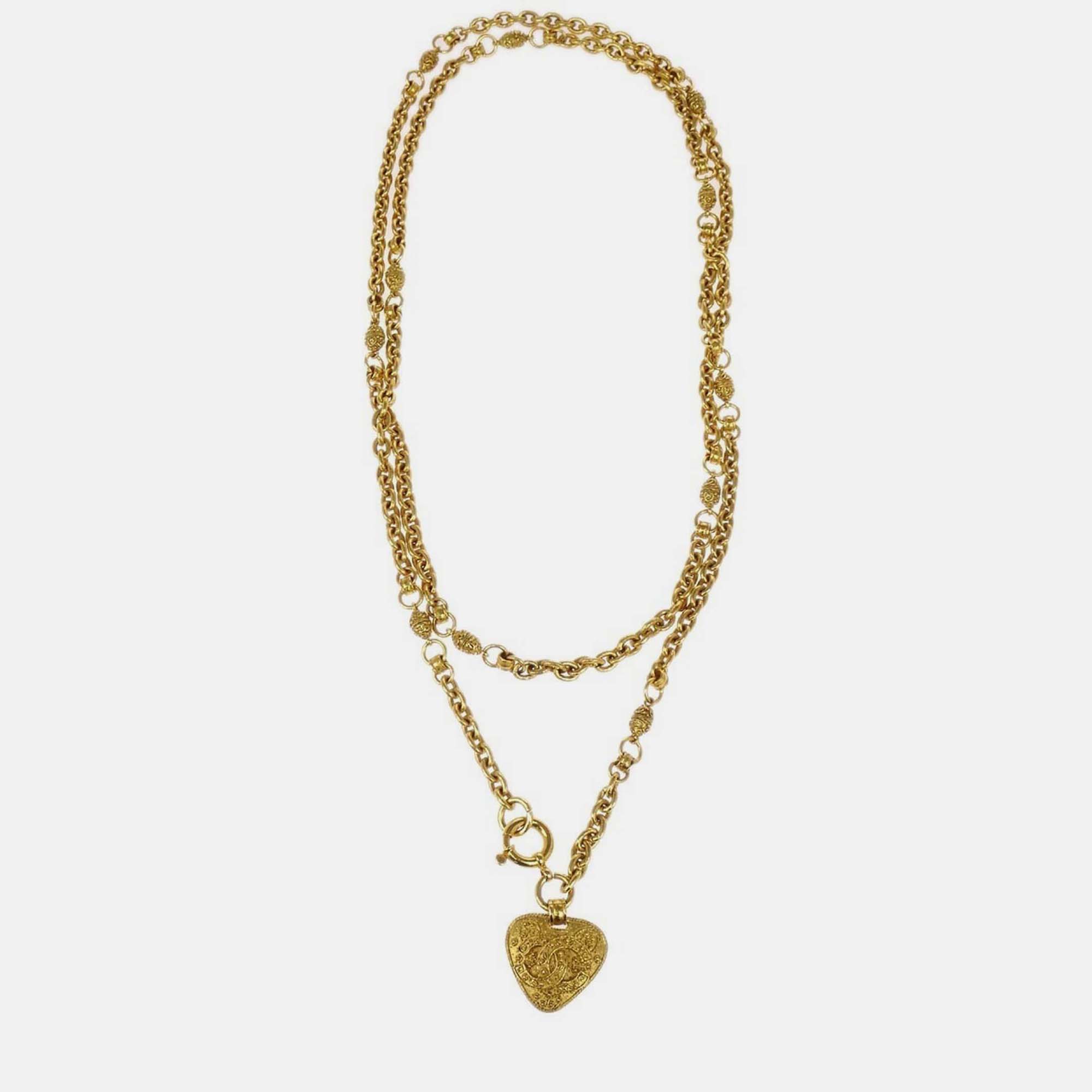 Pre-owned Chanel Chain Pendant Necklace Gold