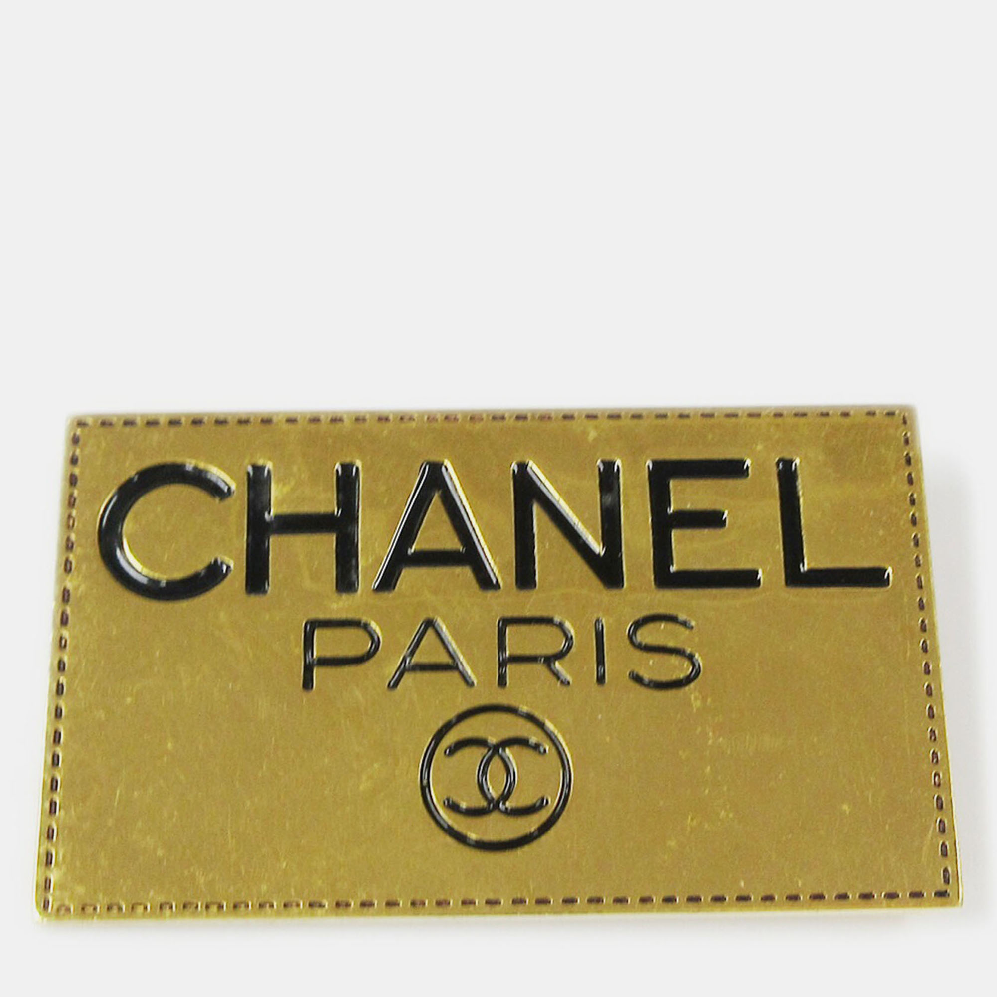 Pre-owned Chanel Plate Brooch Pin Gold