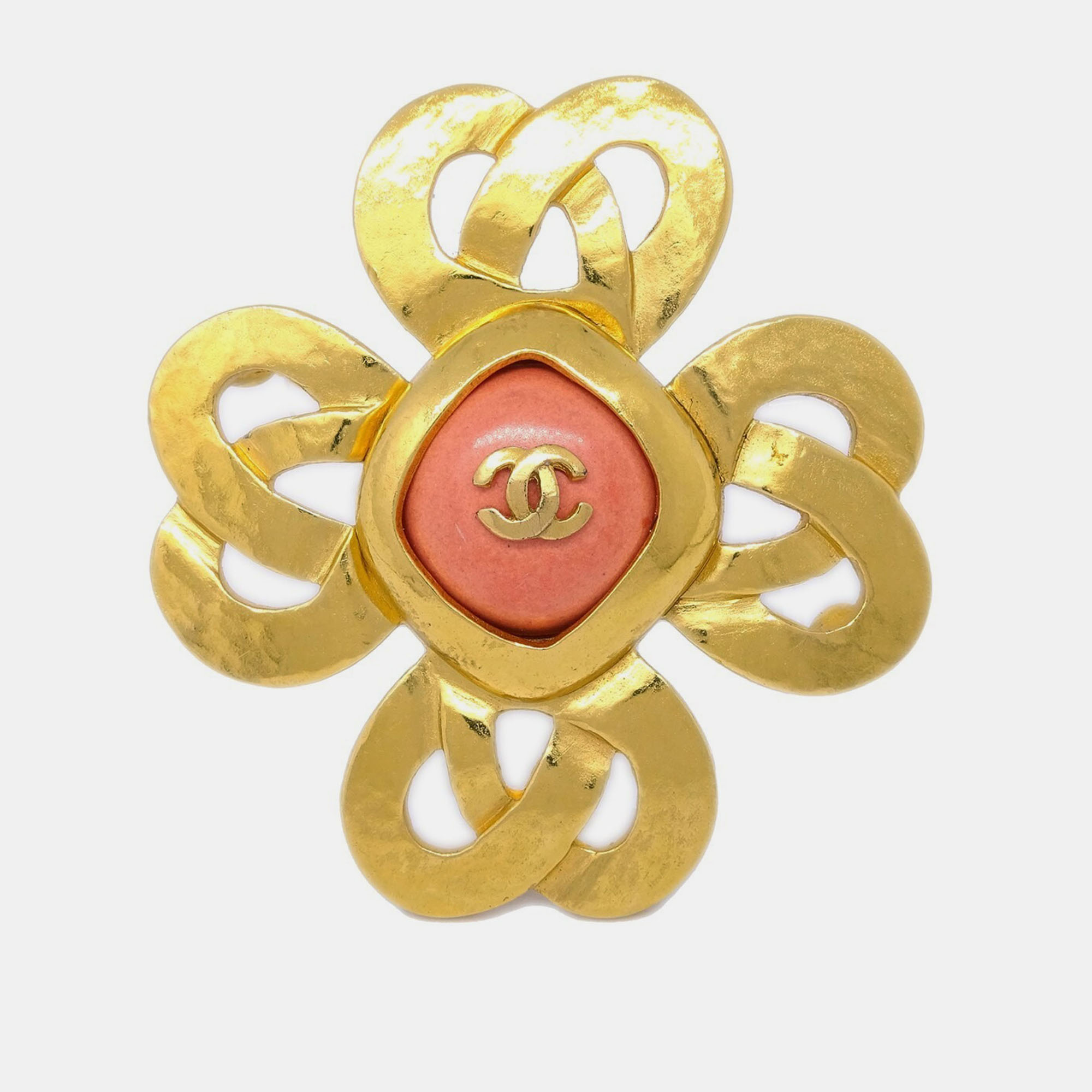 

Chanel Gold Stone Brooch Pin