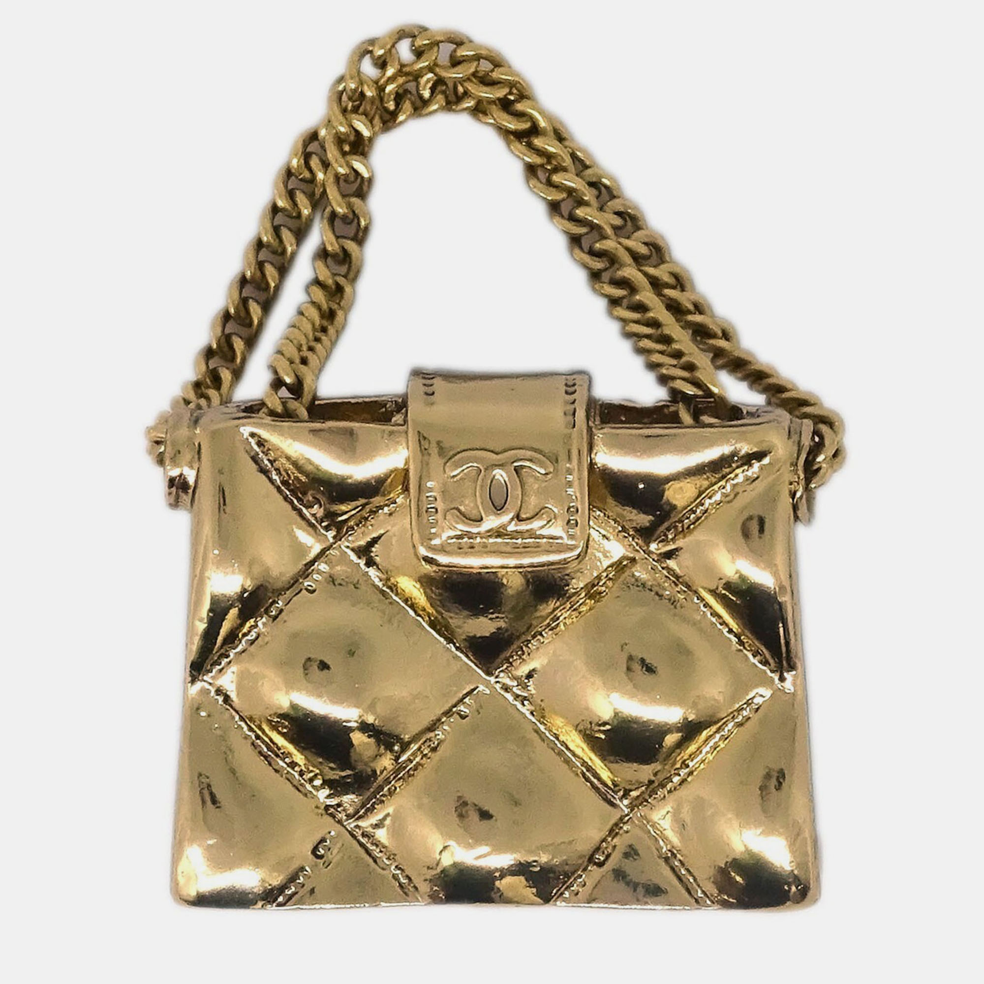 Pre-owned Chanel Bag Brooch Pin Gold