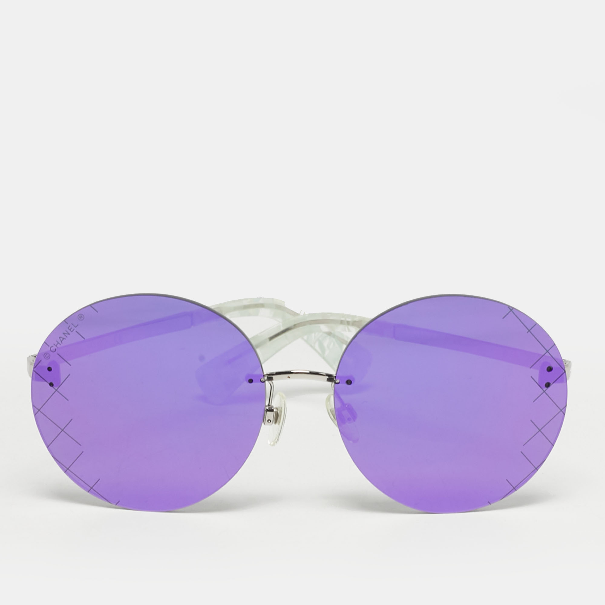 

Chanel Purple Reflective 4216 Round Sunglasses