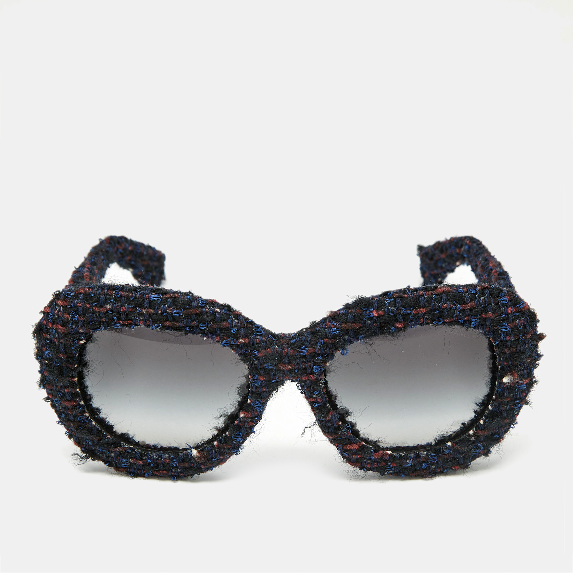 

Chanel Navy Blue/Black Gradient Tweed 71085 Butterfly Sunglasses