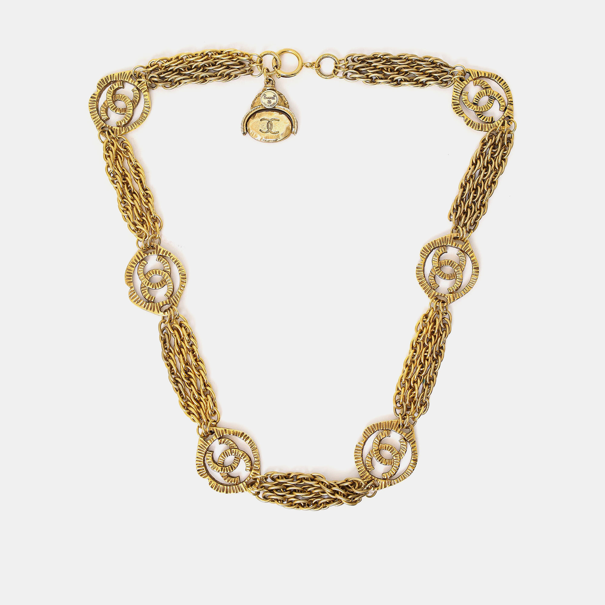 

Chanel Gold Multistrand CC Necklace