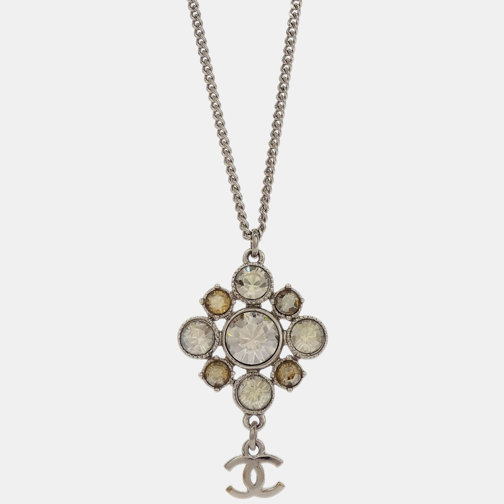 

Chanel Necklace Pendant Rhinestone Silver