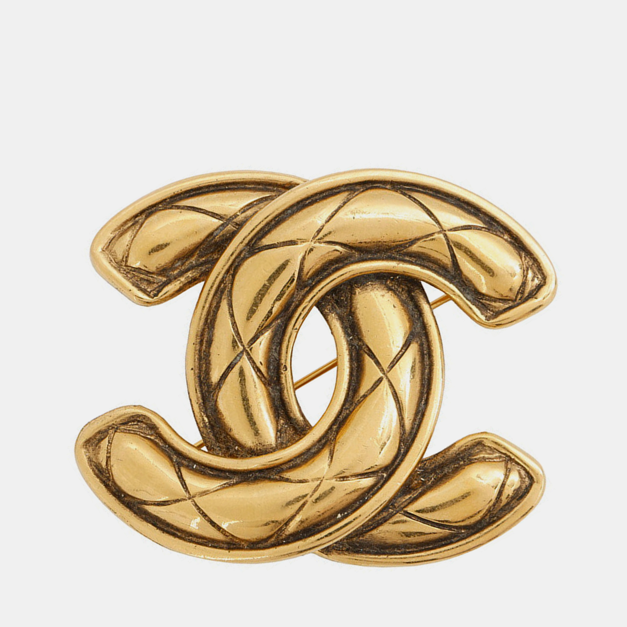 

Chanel Matelasse CC Logo Brooch Gold Metal