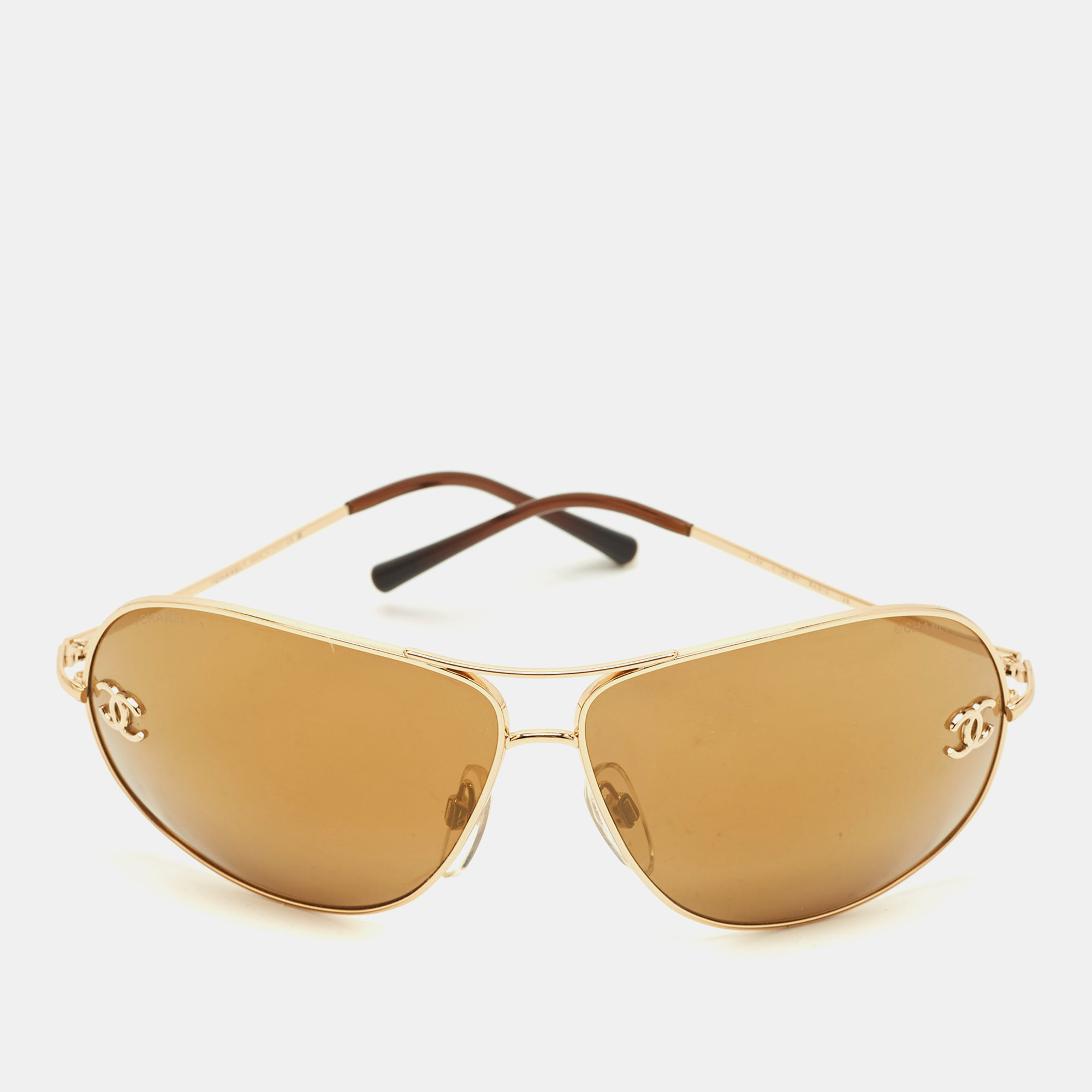 

Chanel Brown/Gold Tone CC 4132 Aviators Sunglasses