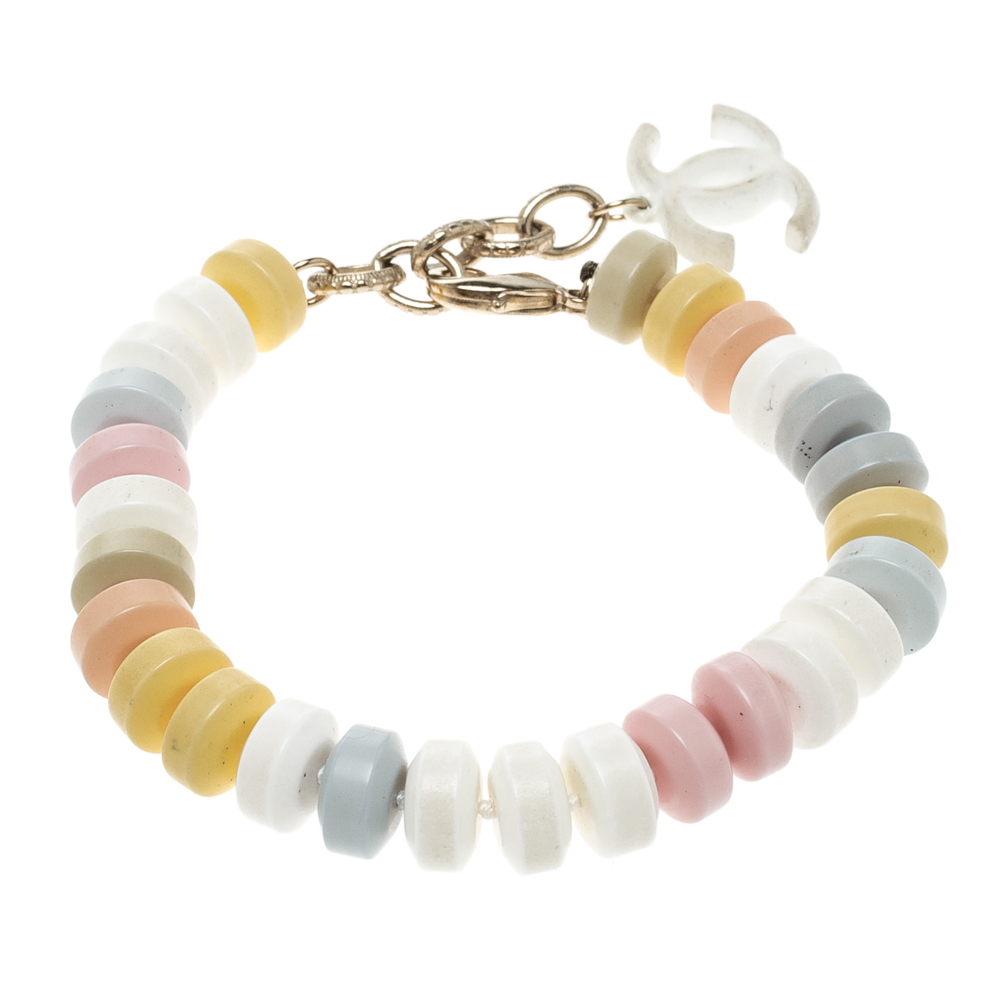 Chanel CC Candy Multicolor Beaded Bracelet