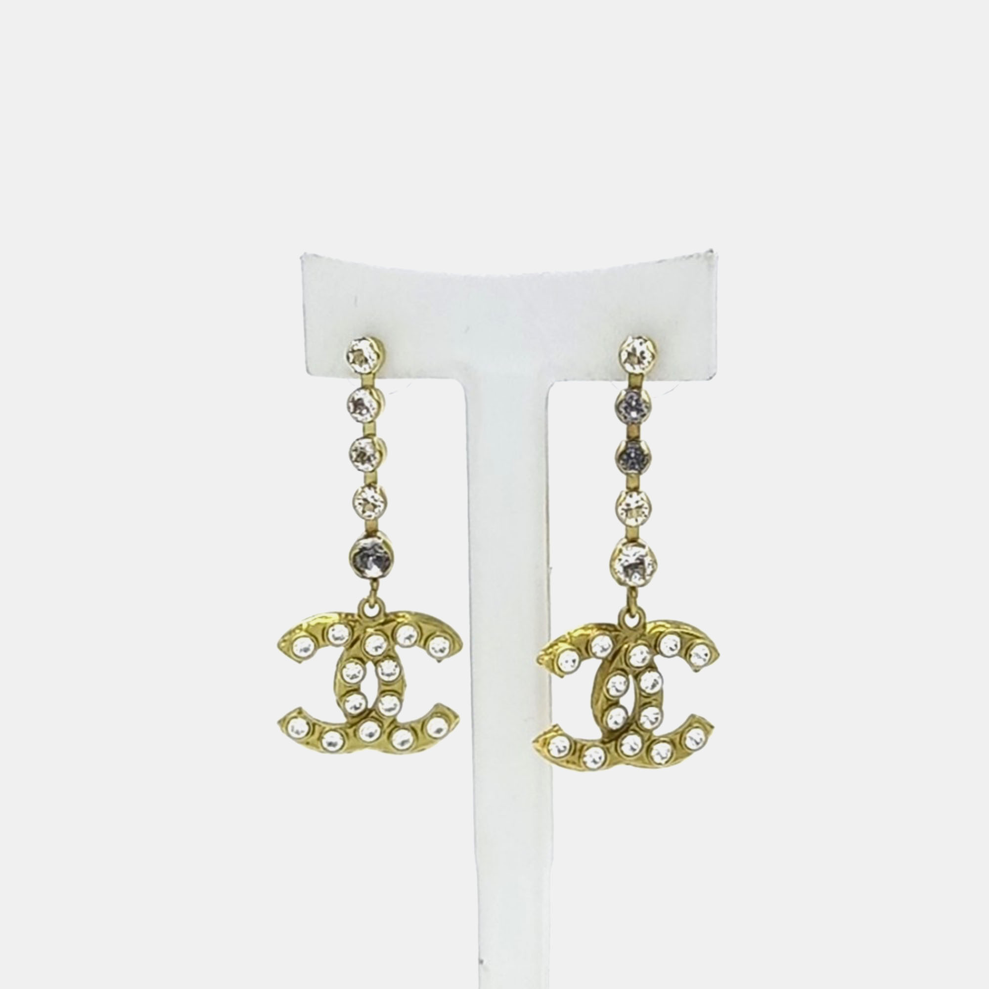 

Chanel Logo Gold Tone Earrings