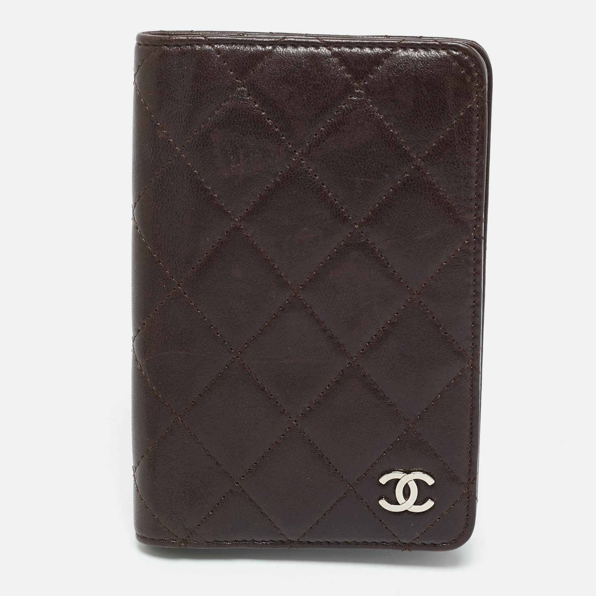 

Chanel CC Dark Brown Quilted Leather Passport Holder