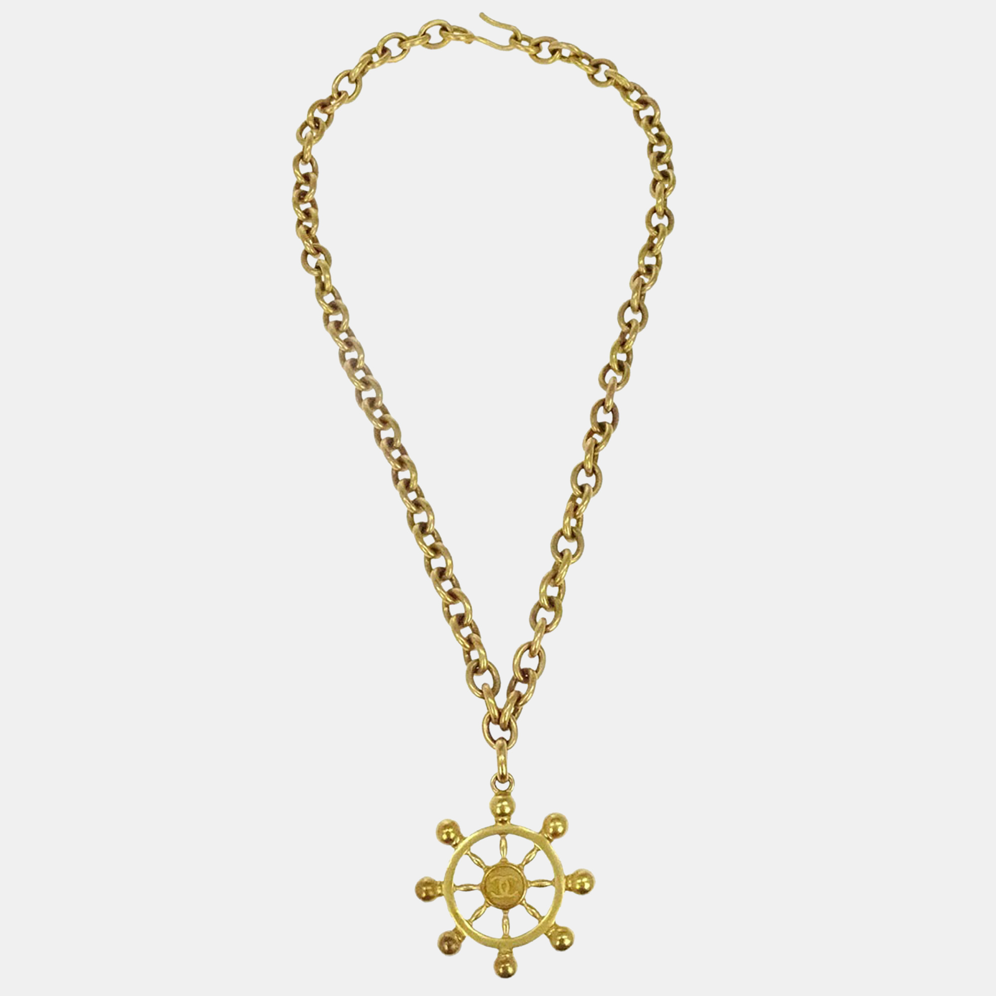 

Chanel Rudder Chain Pendant Necklace Gold 94P