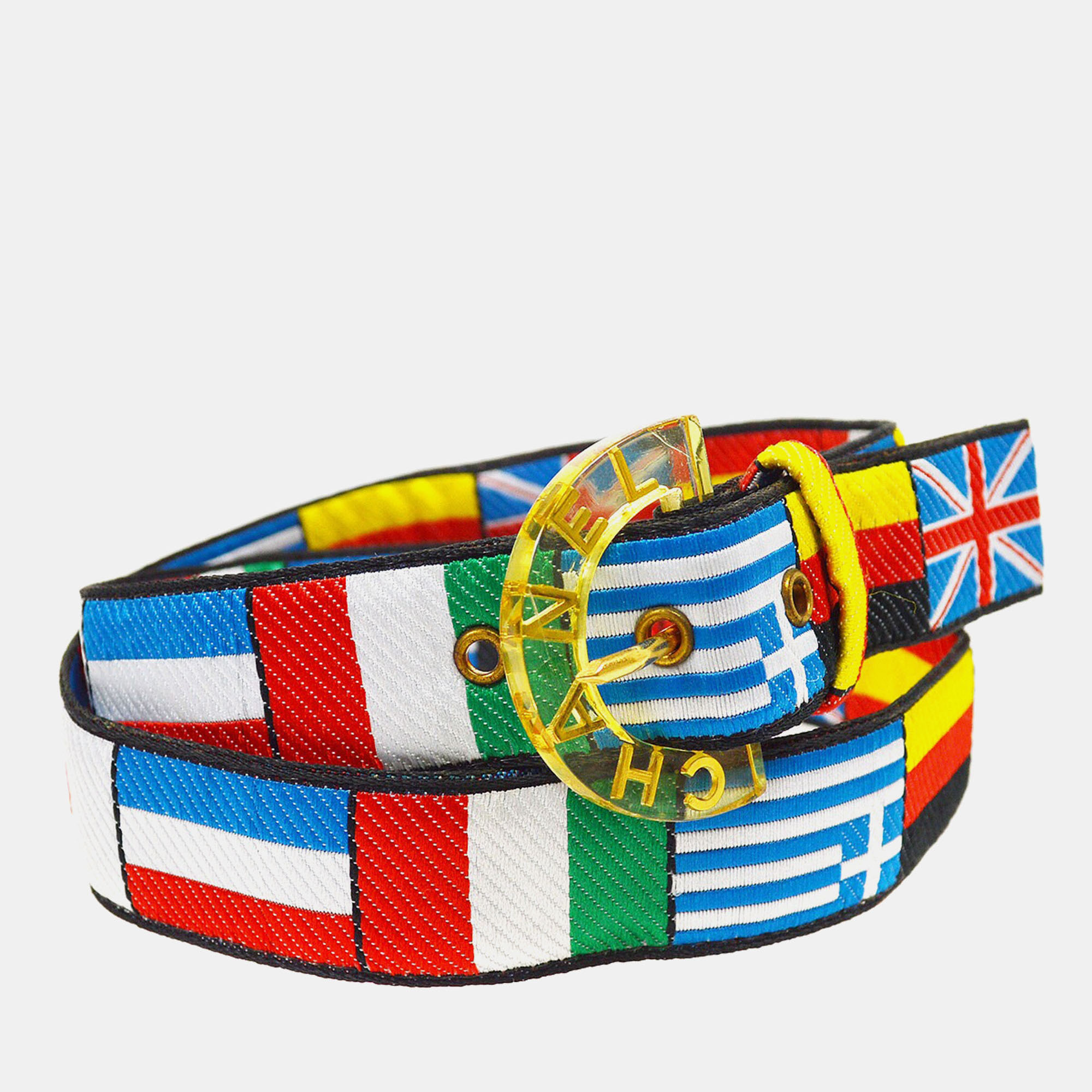 

Chanel National Flag Buckle Belt Canvas Multicolor
