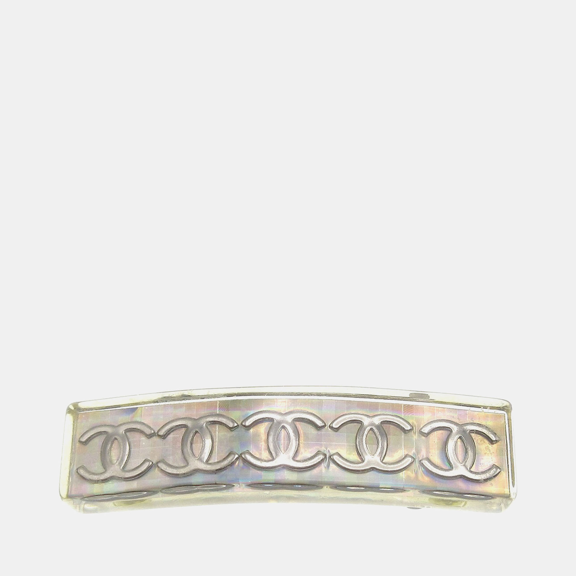 

Chanel Hair Clip Barrette Clear Acrylic, Silver