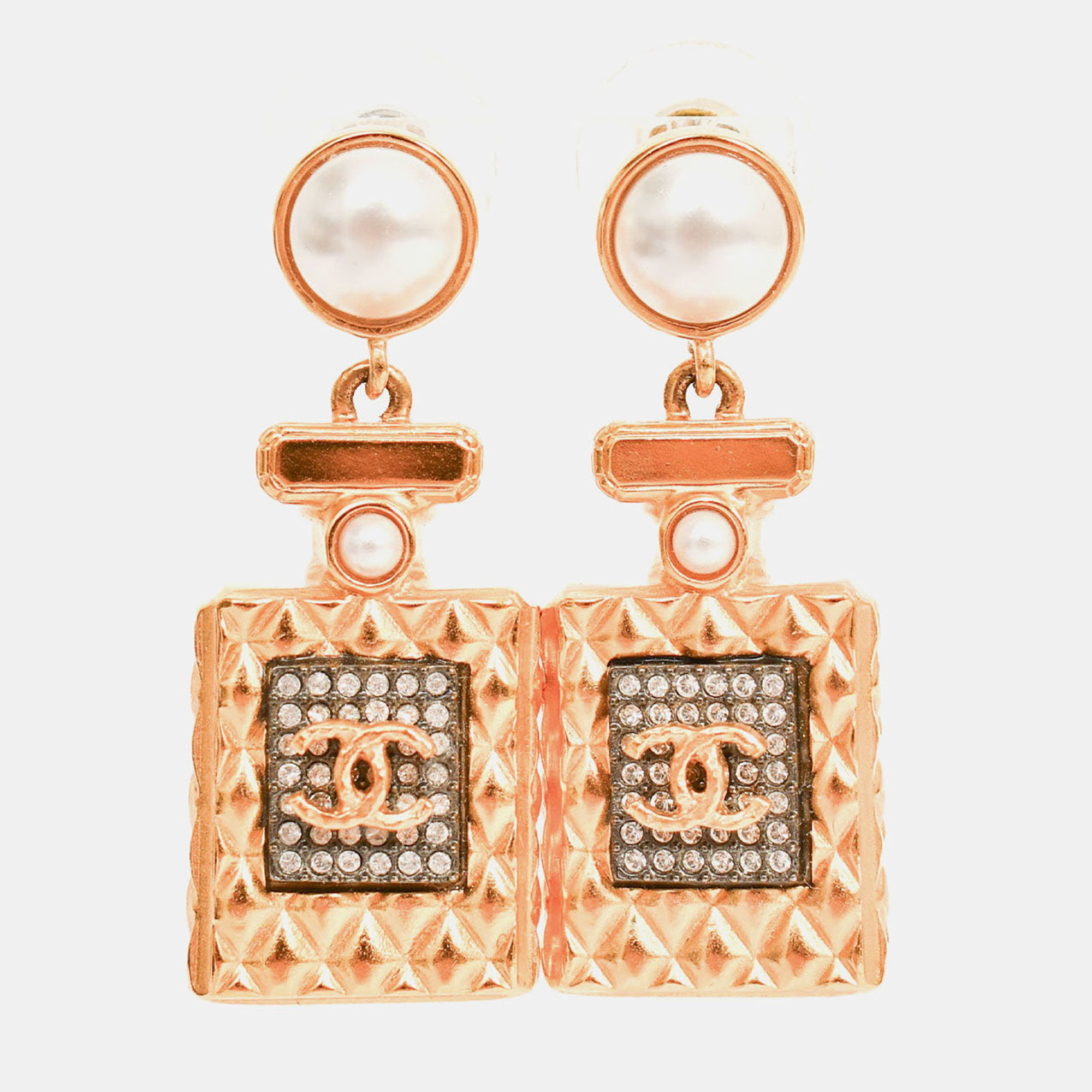 

Chanel 2020 Gold Toned Perfume Bottle Drop Earrings