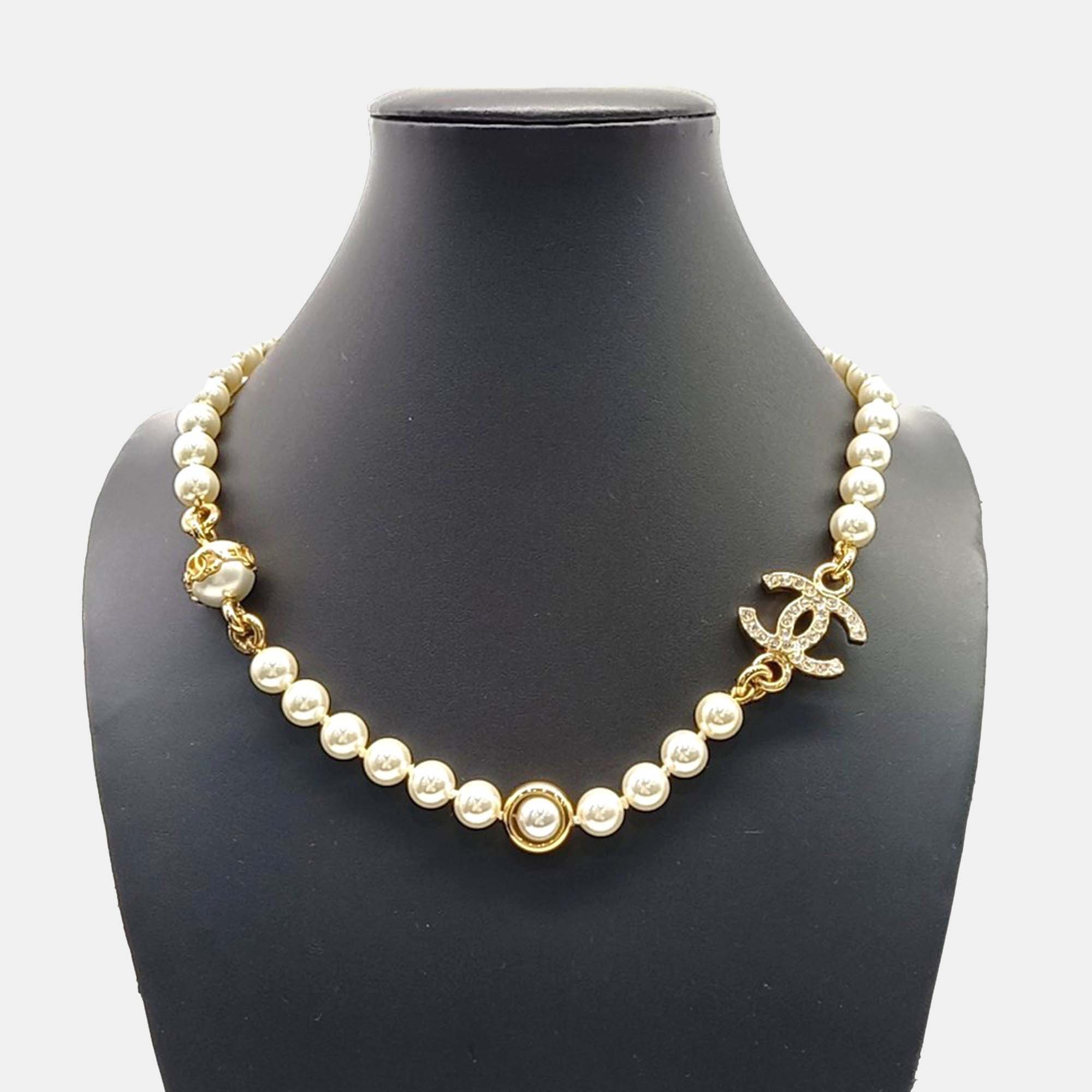 

Chanel Gold Plated Pearl Necklace