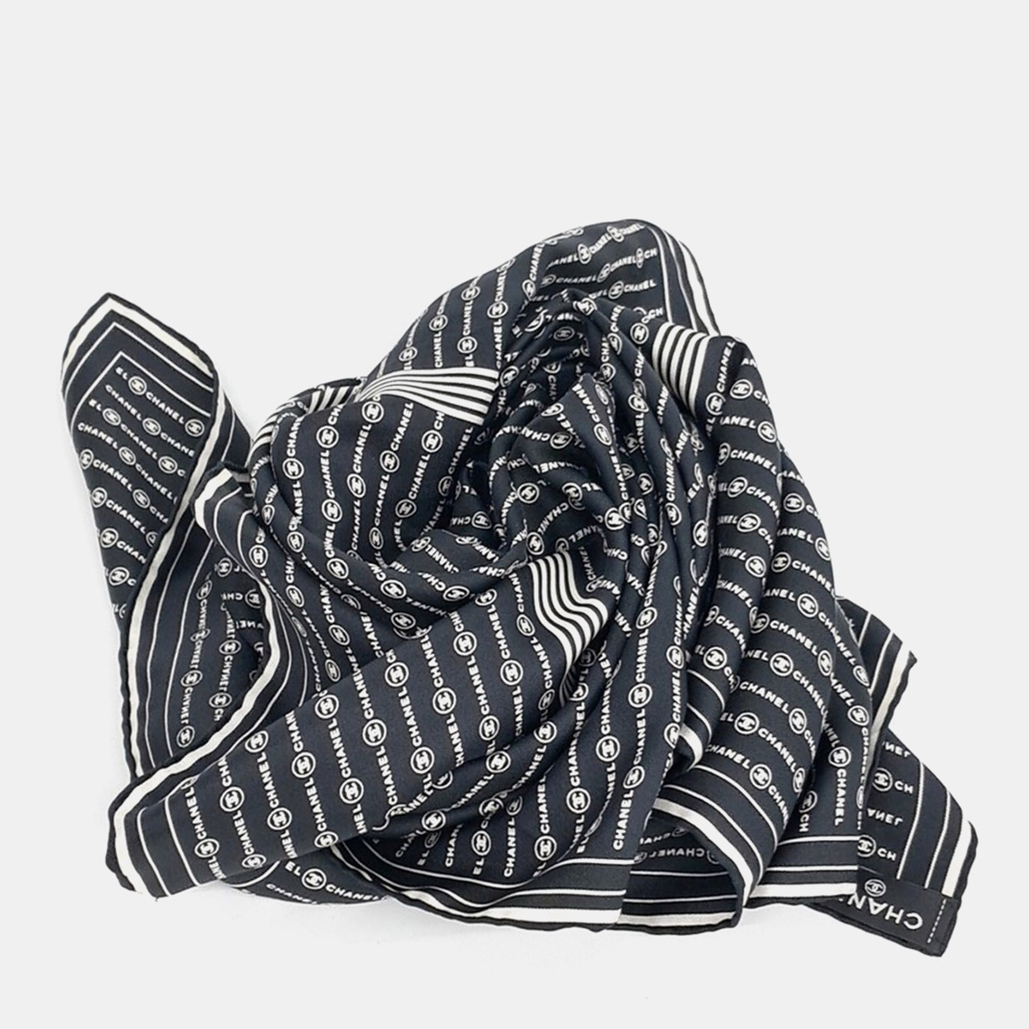 

Chanel silk scarf, Black