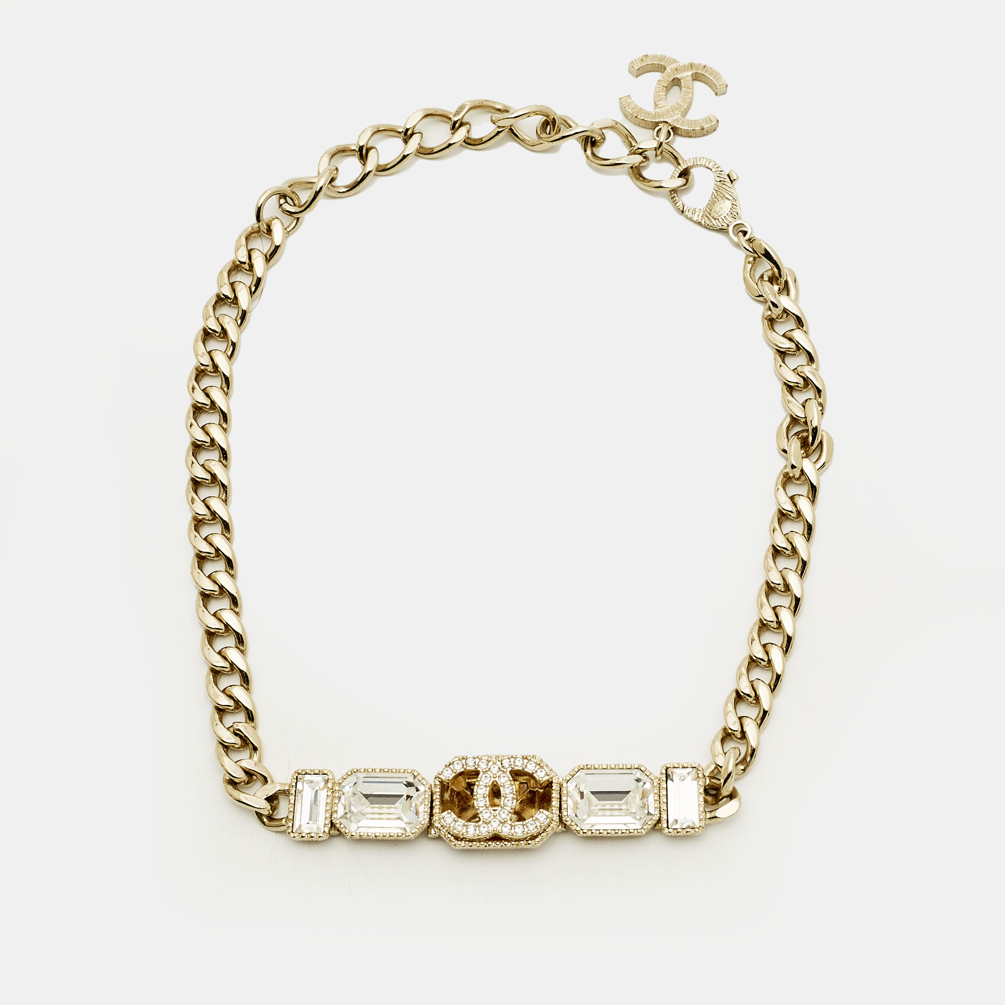 

Chanel CC Crystals Gold Tone Necklace