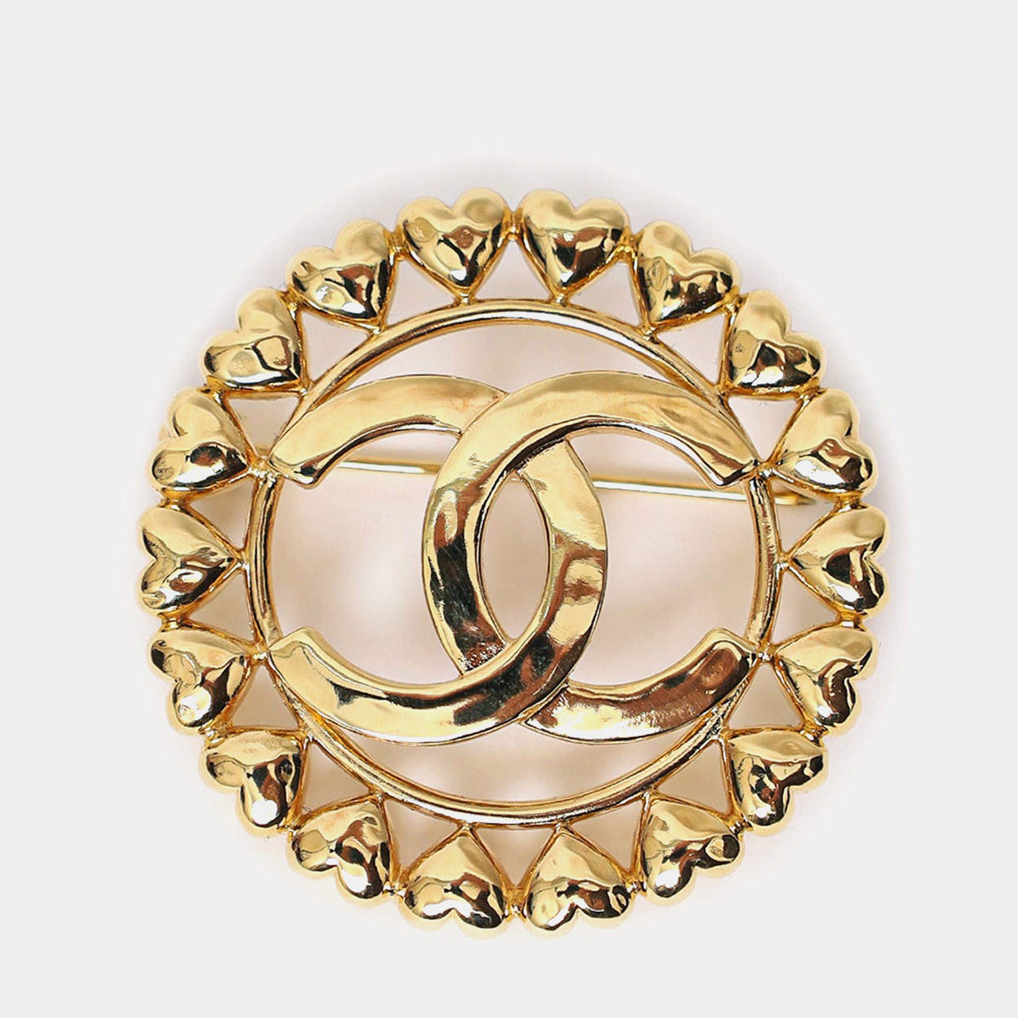 

Chanel Gold CC Heart Brooch