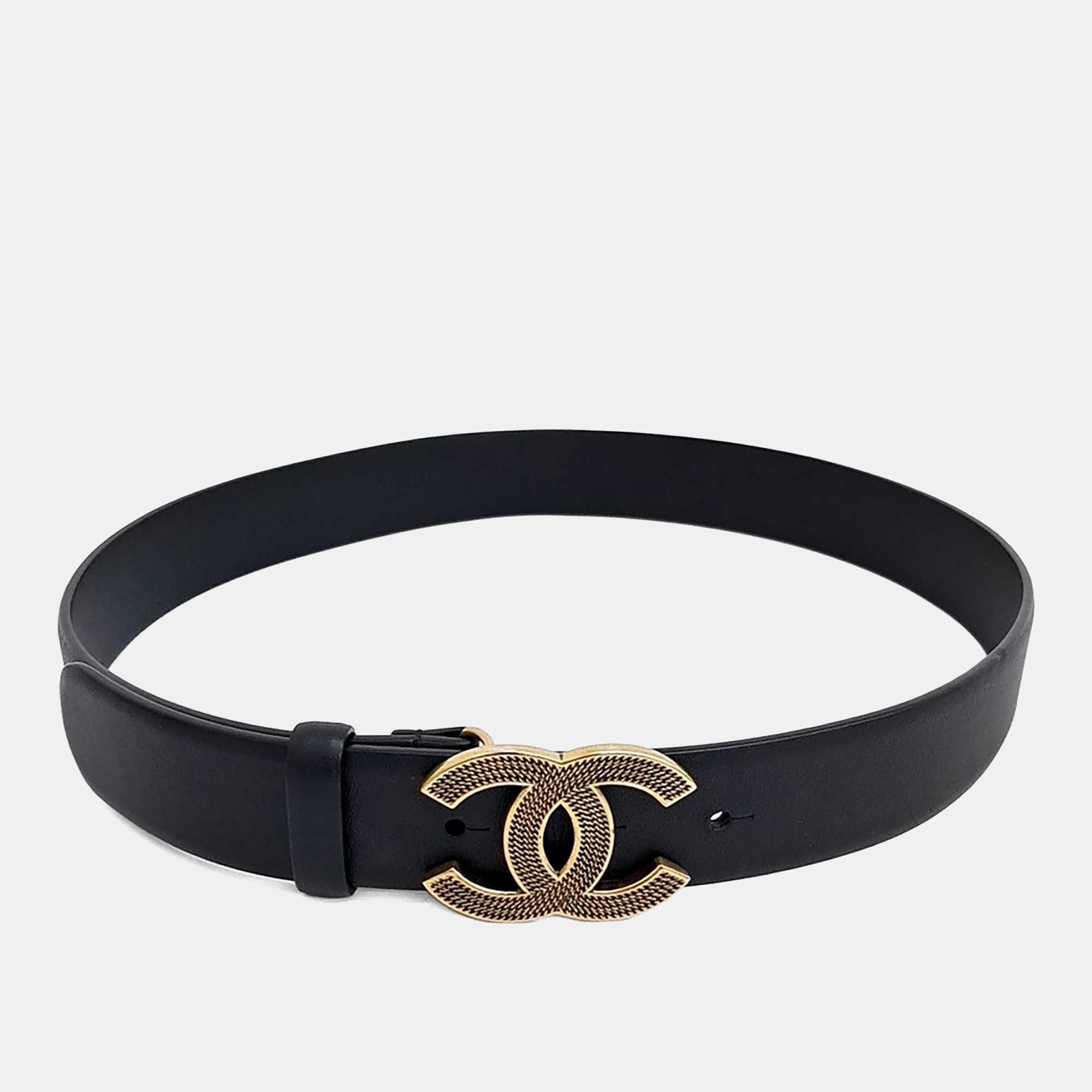 

Chanel logo belt, Black