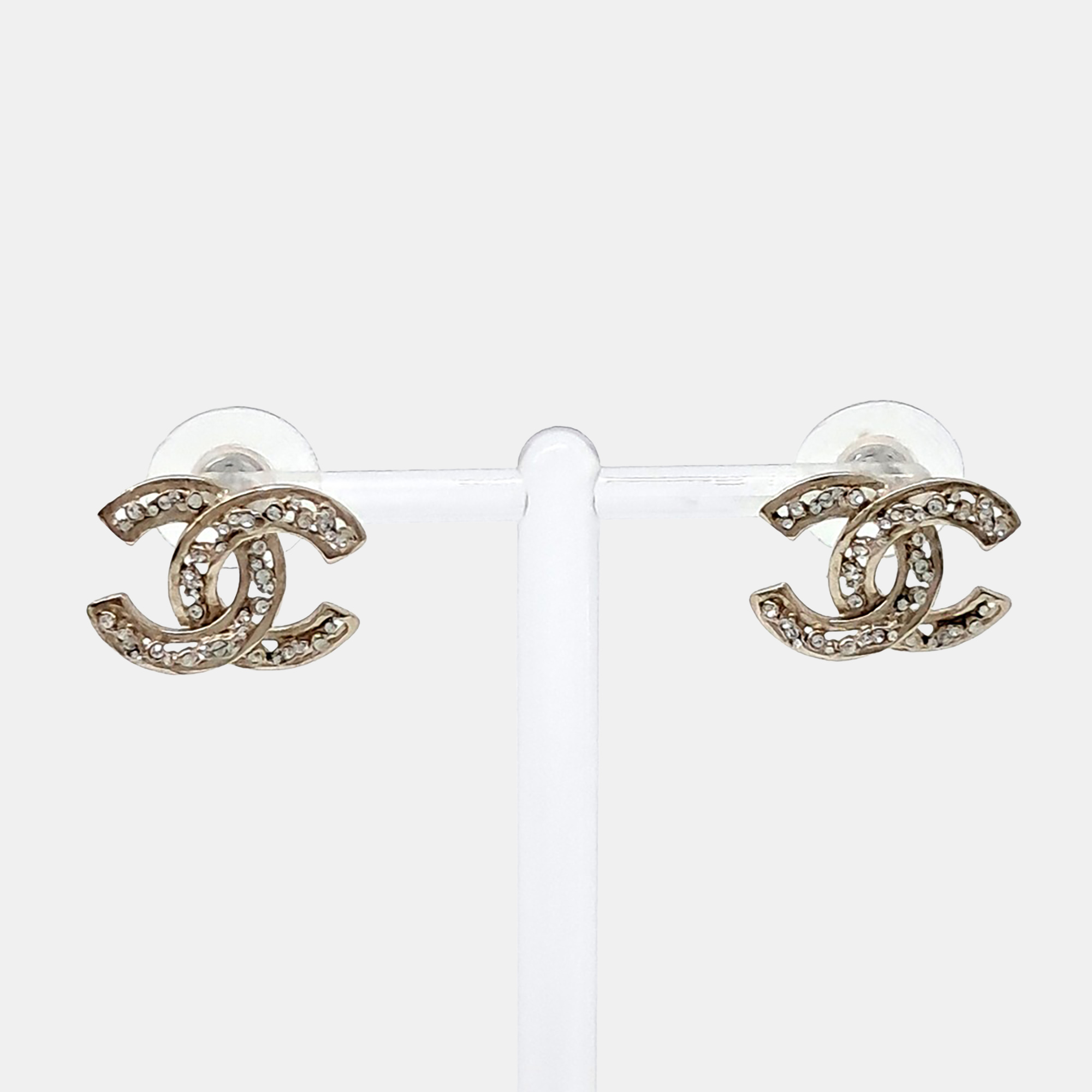 

Chanel Logo Gold Tone Earrings
