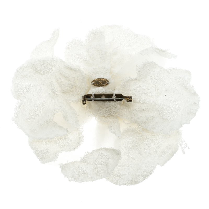 

Chanel Cream Camellia Flower Brooch