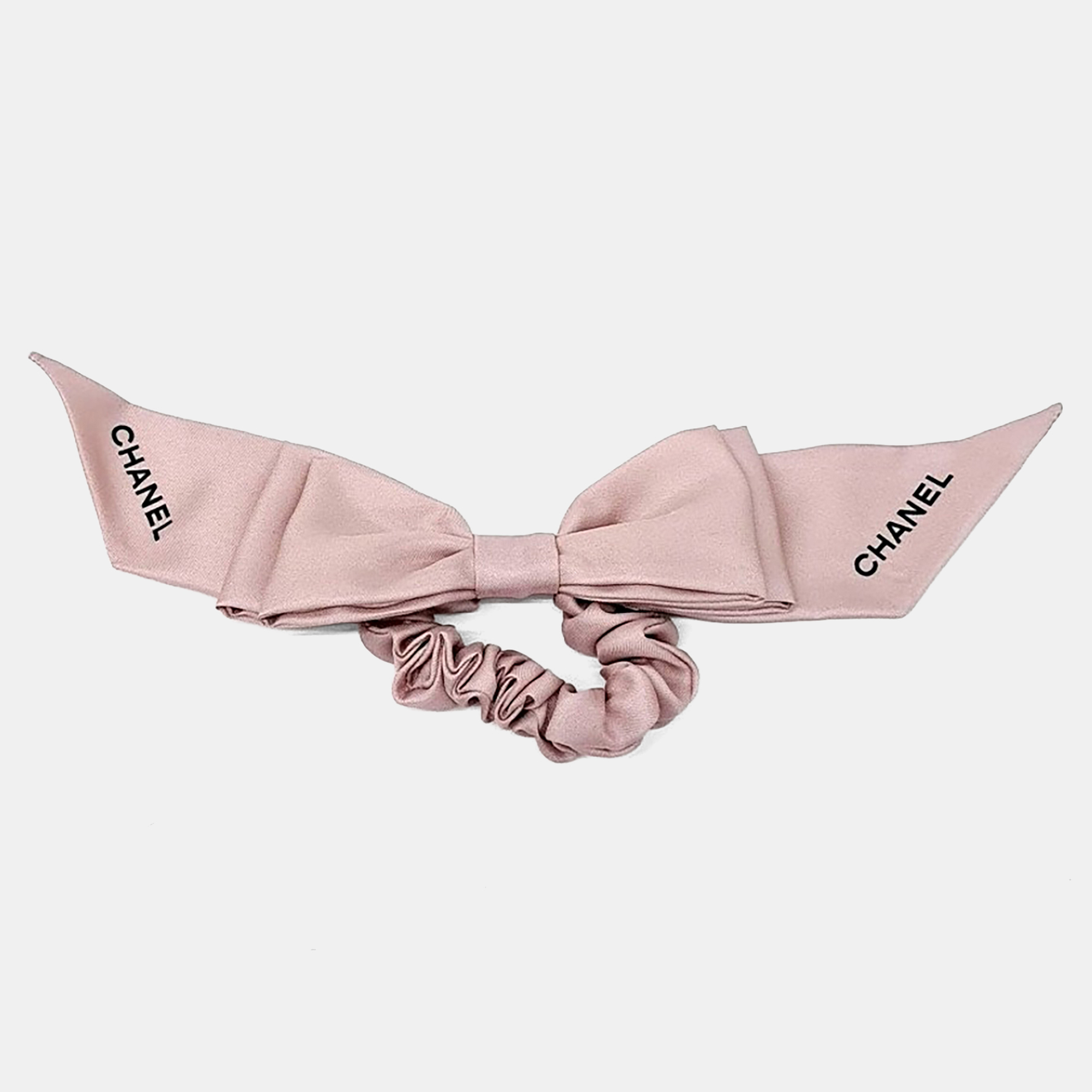 

Chanel Pink Bow Silk Hair Scrunchie