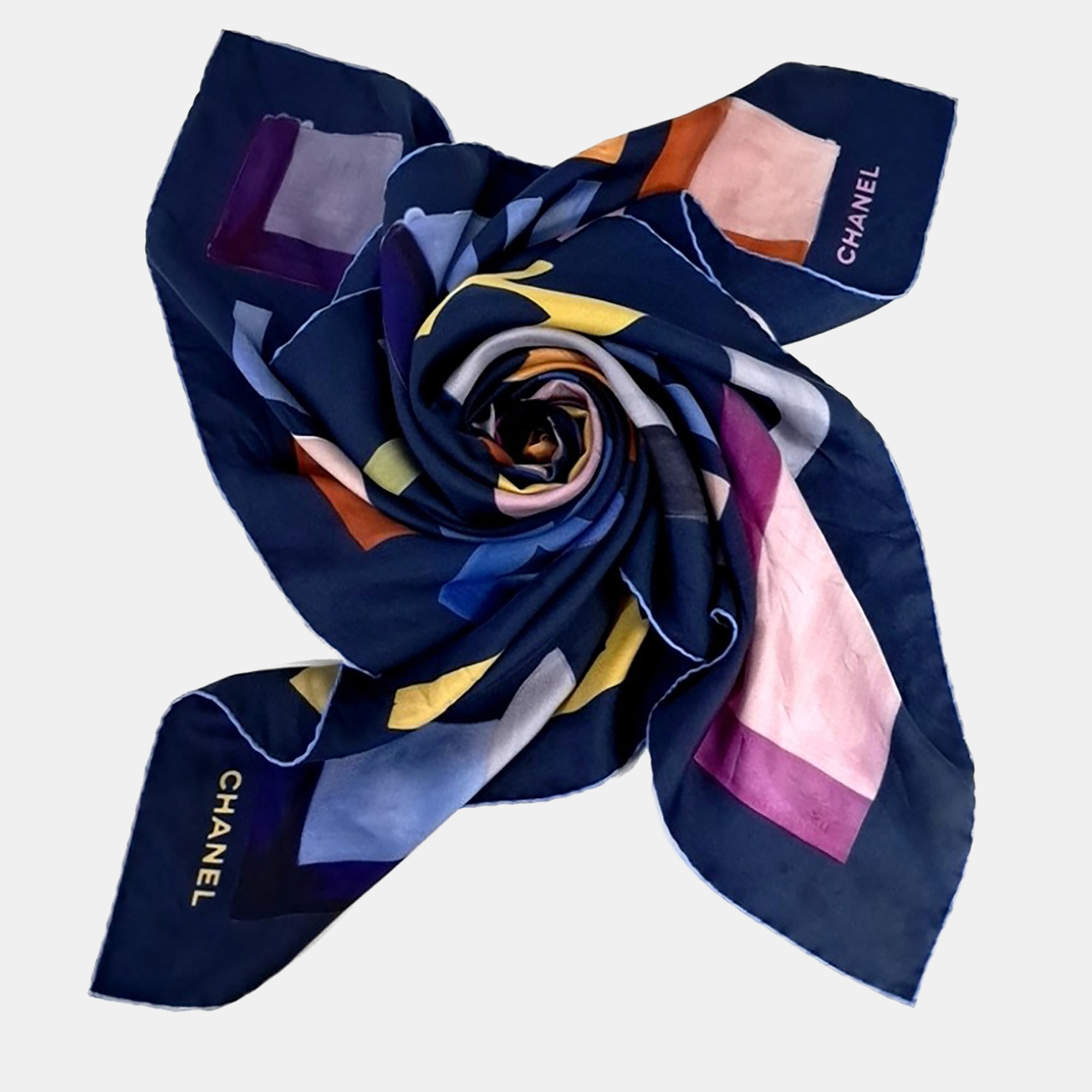 

Chanel Blue/Multicolor Silk Scarf