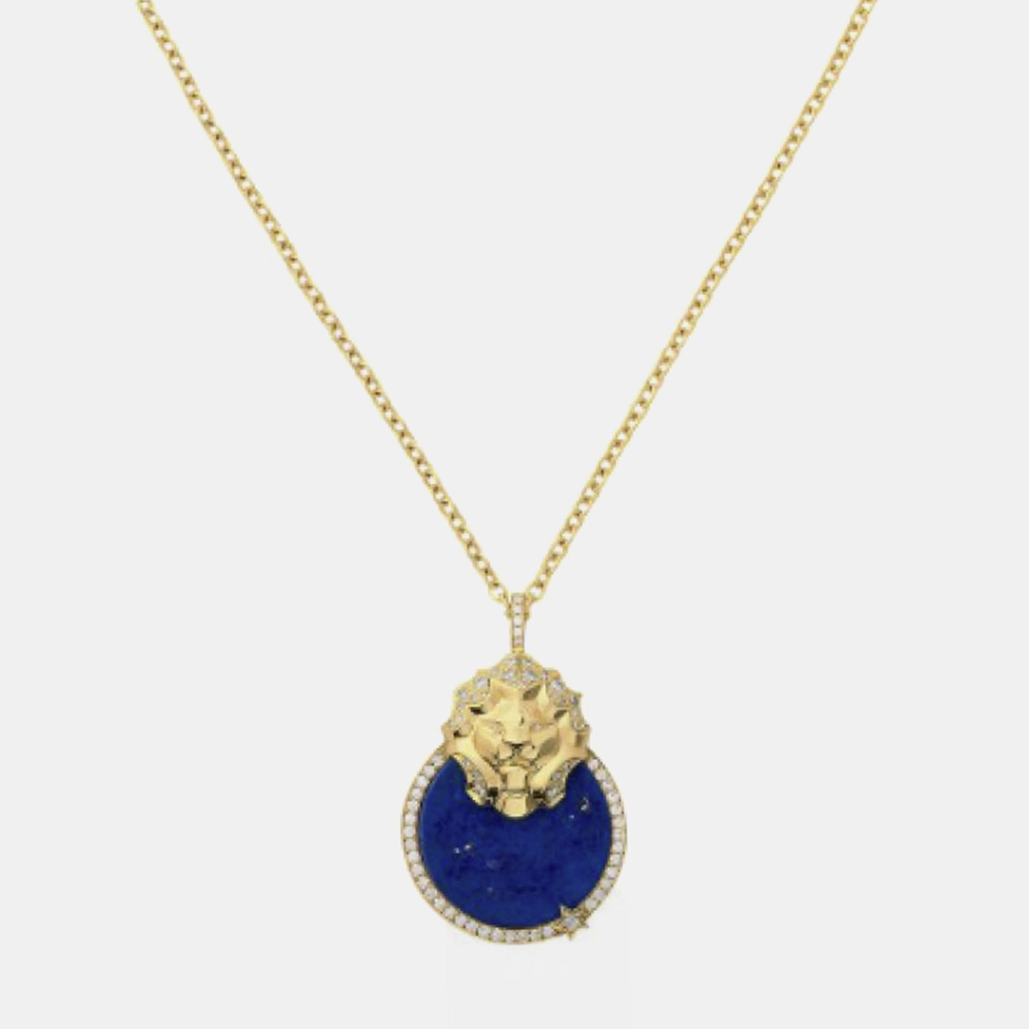 

Chanel Lion Médaille Lapis Lazuli/Yellow Gold Diamond Necklace