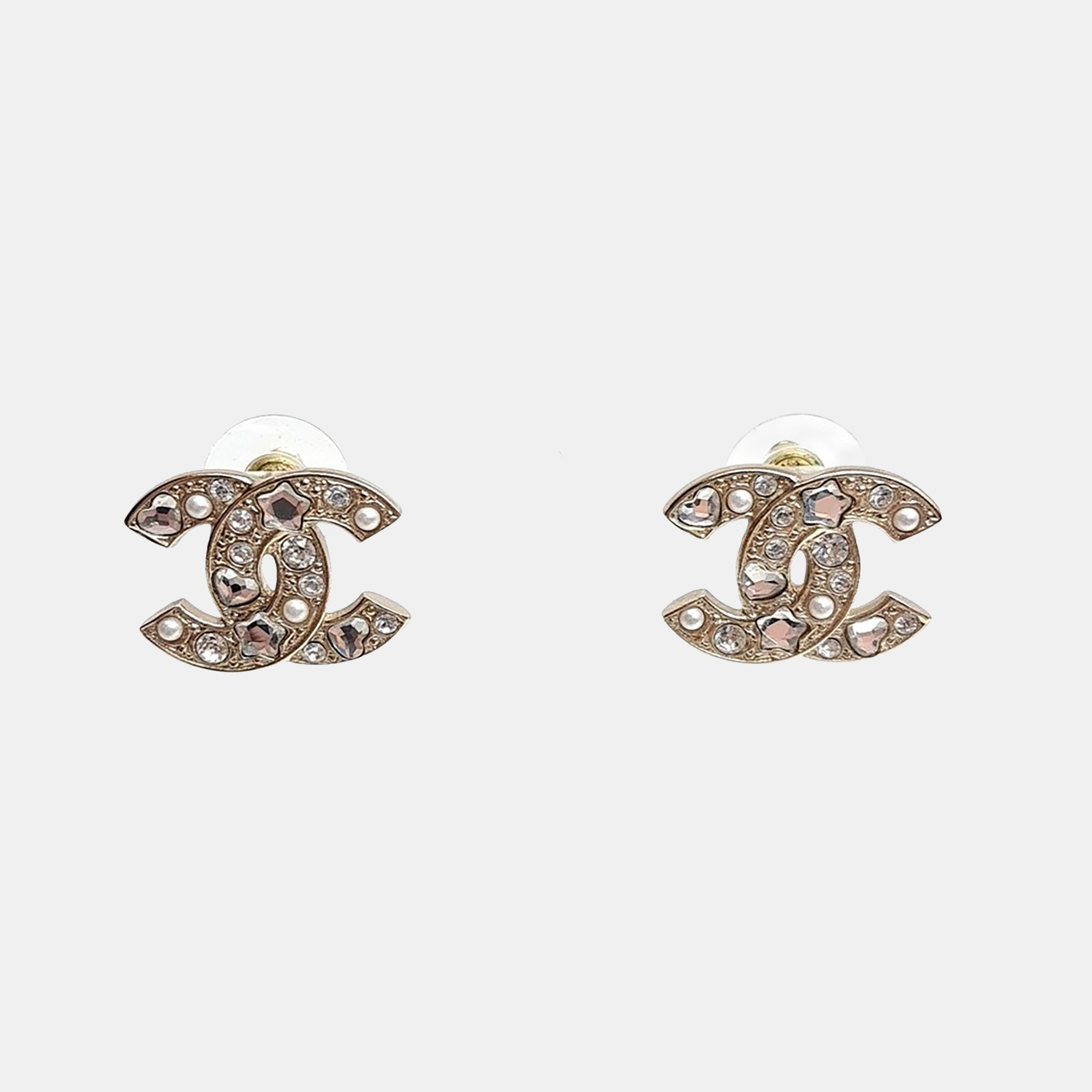 

Chanel metal logo earrings, Multicolor