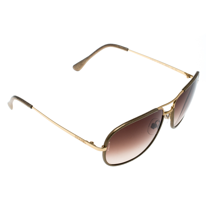 Chanel Gold/ Brown Gradient 4162Q Aviator Sunglasses