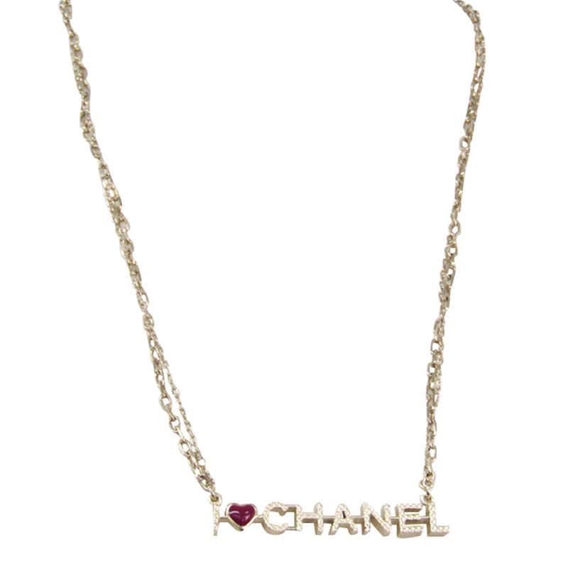 

Chanel Logo Gold Tone Pendant Necklace