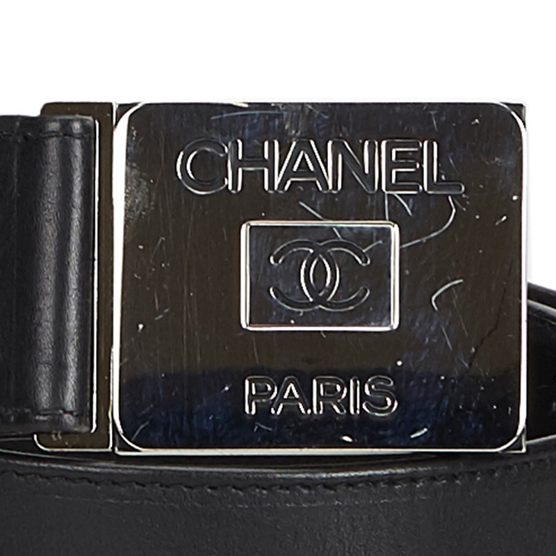 

Chanel Black Leather CC Buckle Belt