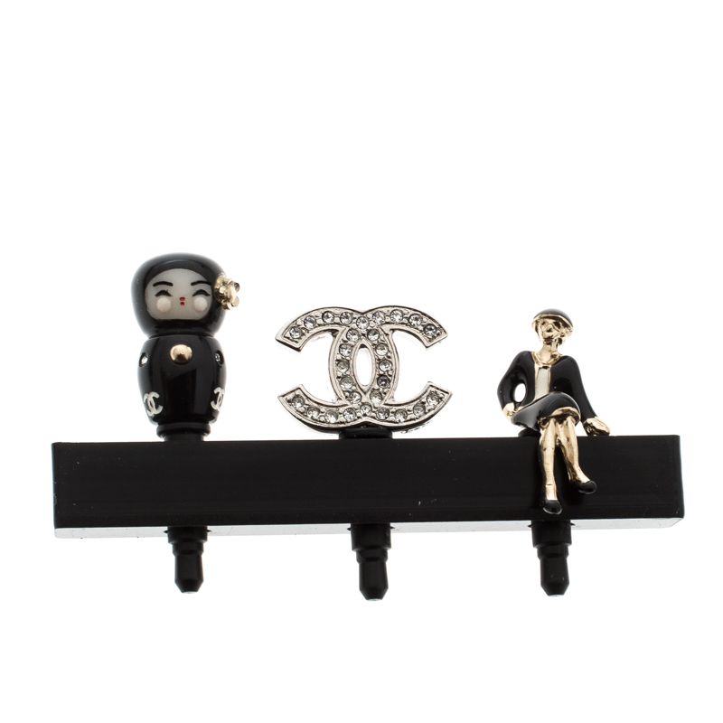 Pre Owned Chanel CC Smartphone Dust Plugs, A Set Of Three Charms